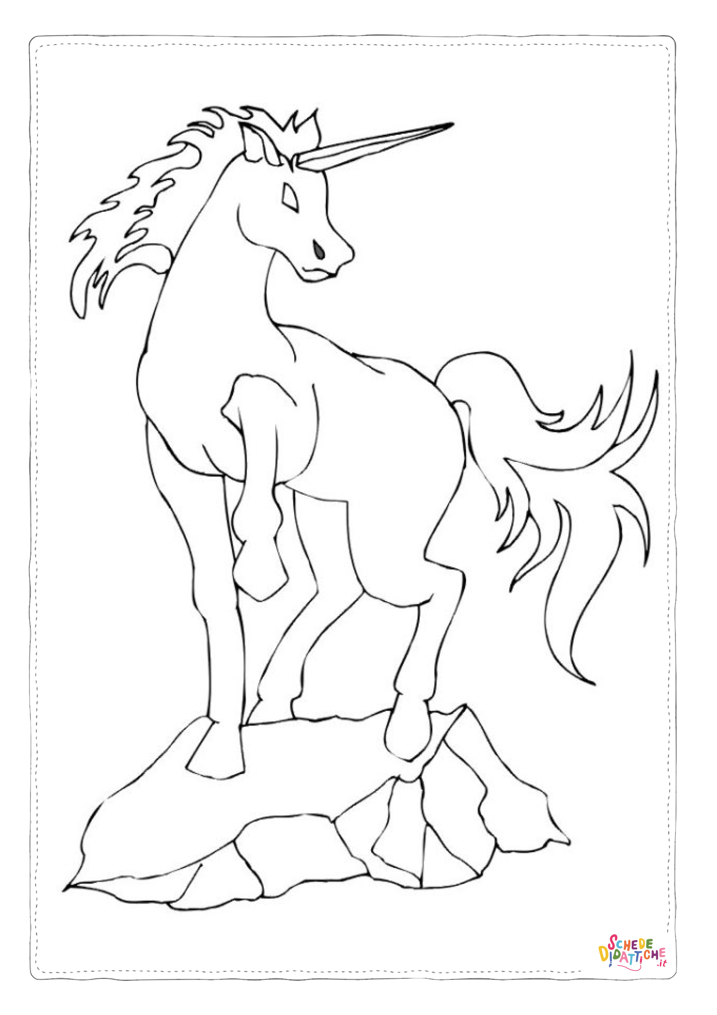 Disegno "Disegno di unicorno da stampare e colorare 142" Disegno di unicorno da stampare e colorare 142