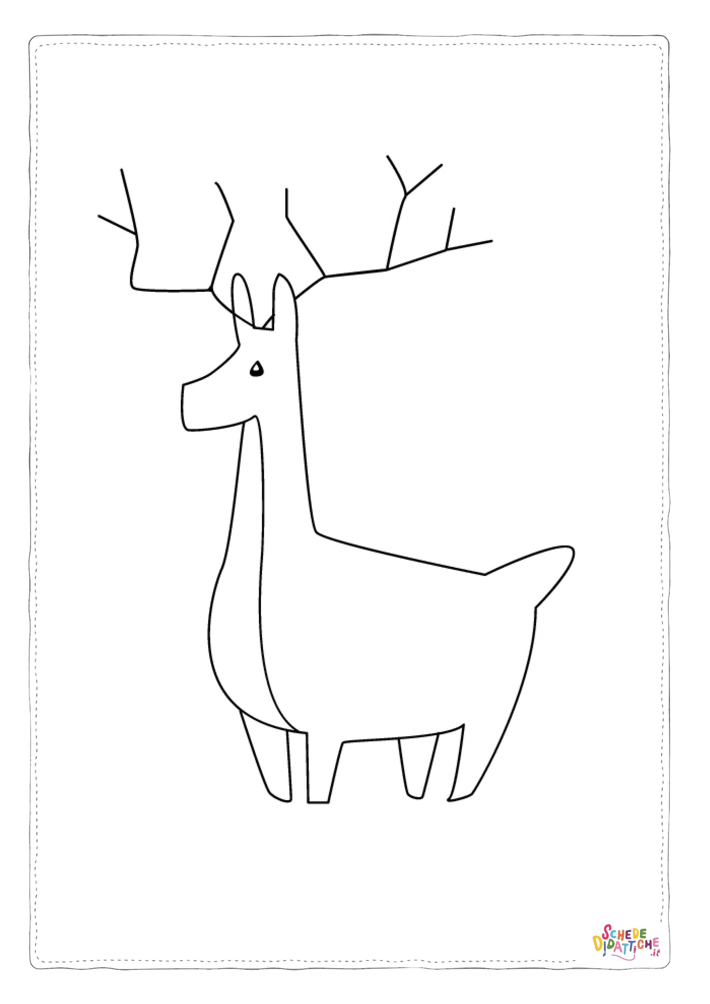 Disegno "Disegno di cervo da stampare e colorare 5" Disegno di cervo da stampare e colorare 5