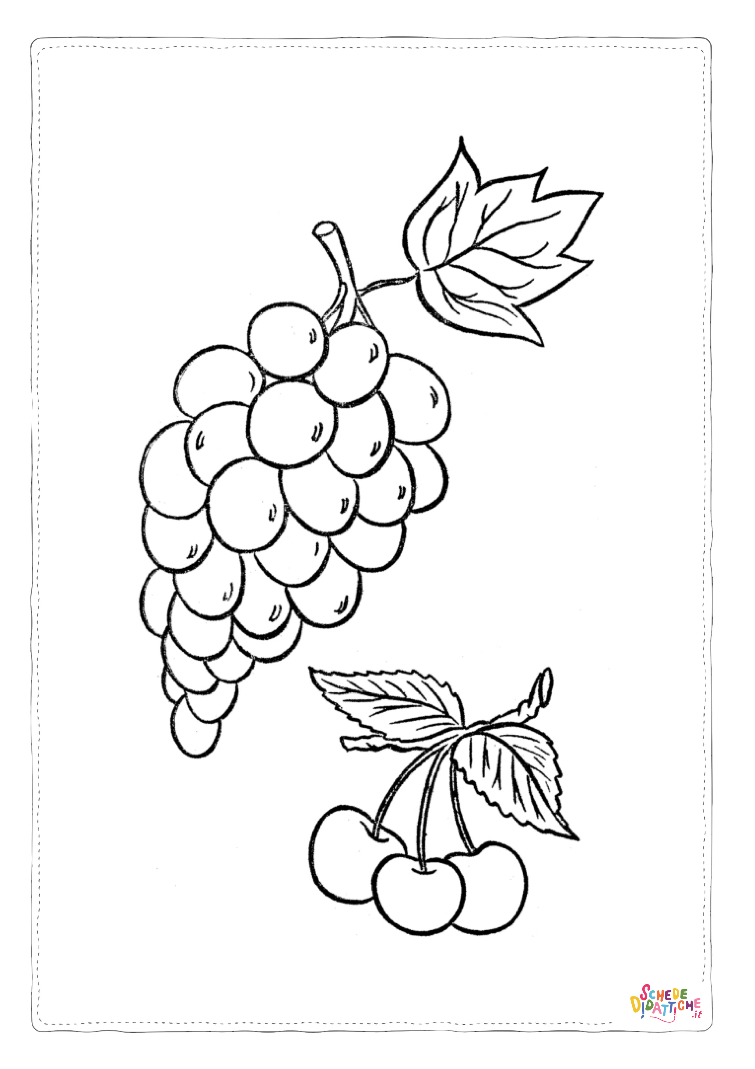 Disegno "Disegno di uva da stampare e colorare 3" Disegno di uva da stampare e colorare 3