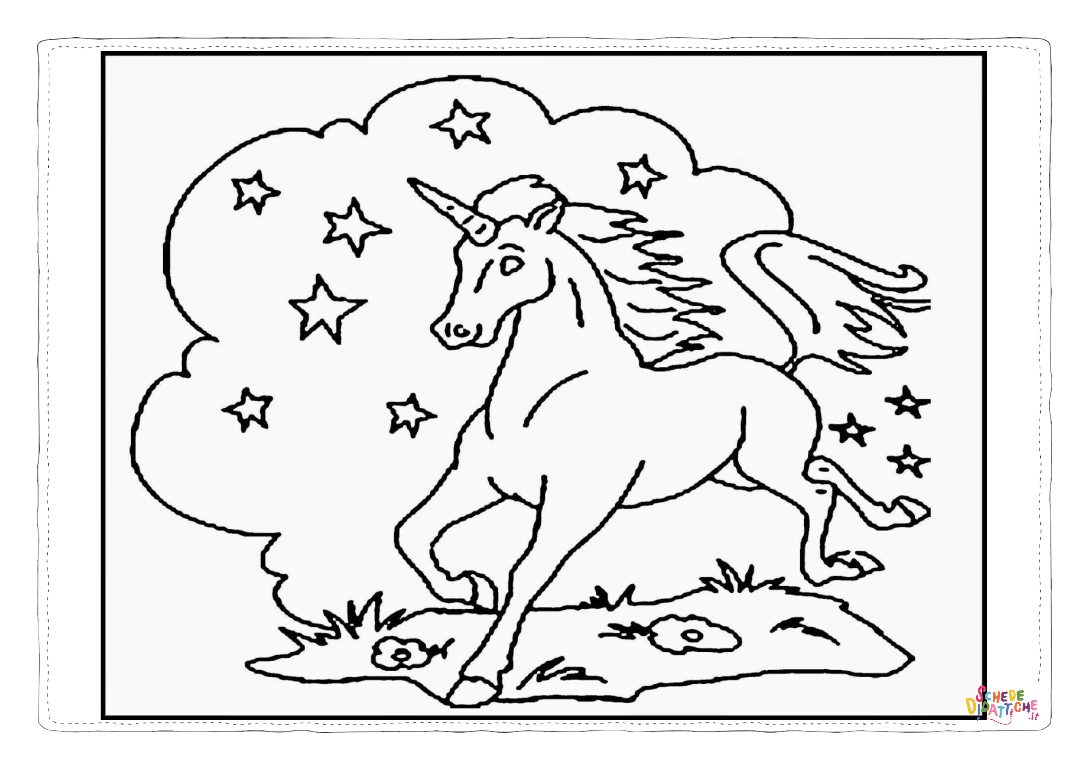 Disegno "Disegno di unicorno da stampare e colorare 17" Disegno di unicorno da stampare e colorare 17