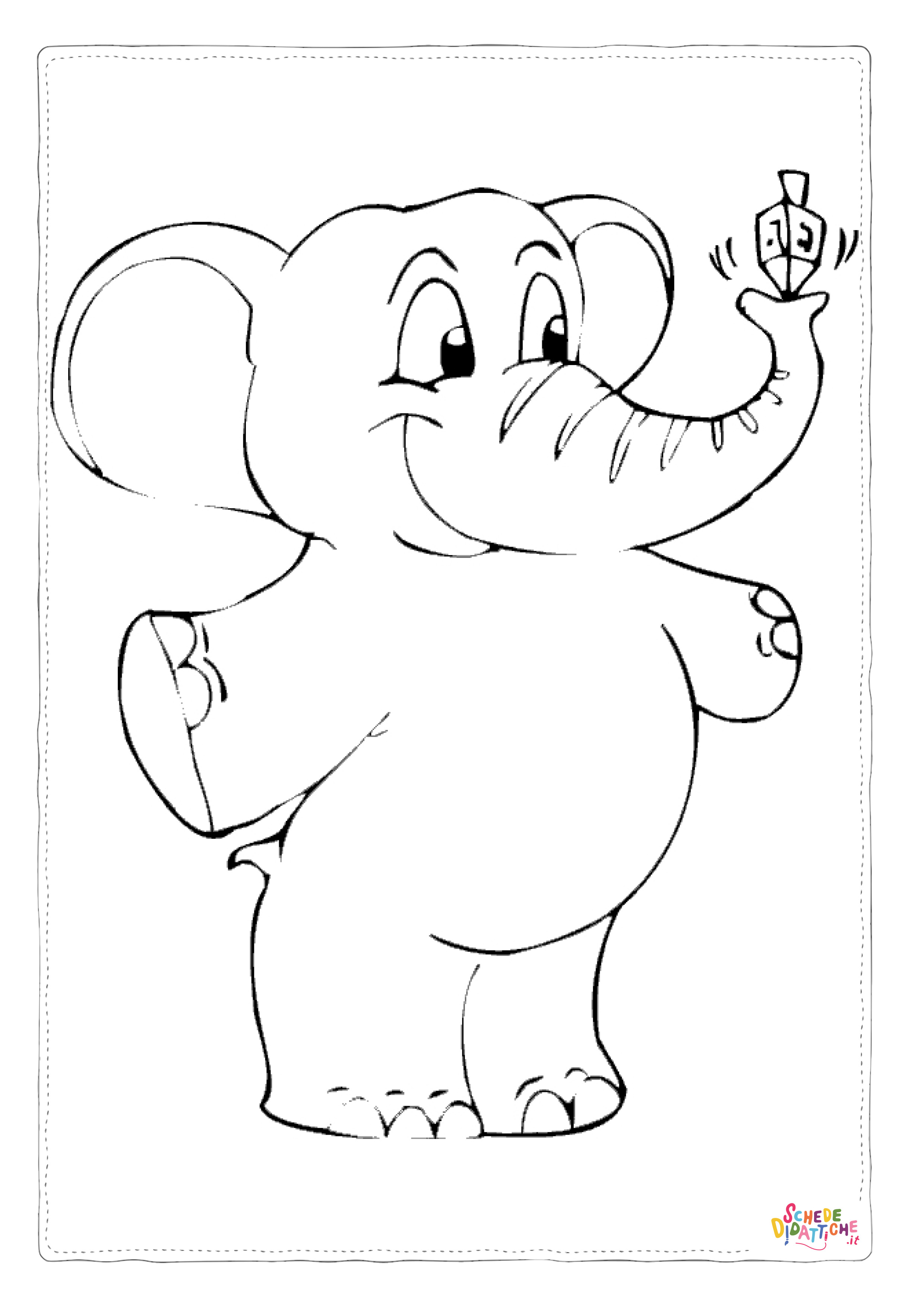 Disegno "Disegno di elefante da stampare e colorare 102" Disegno di elefante da stampare e colorare 102