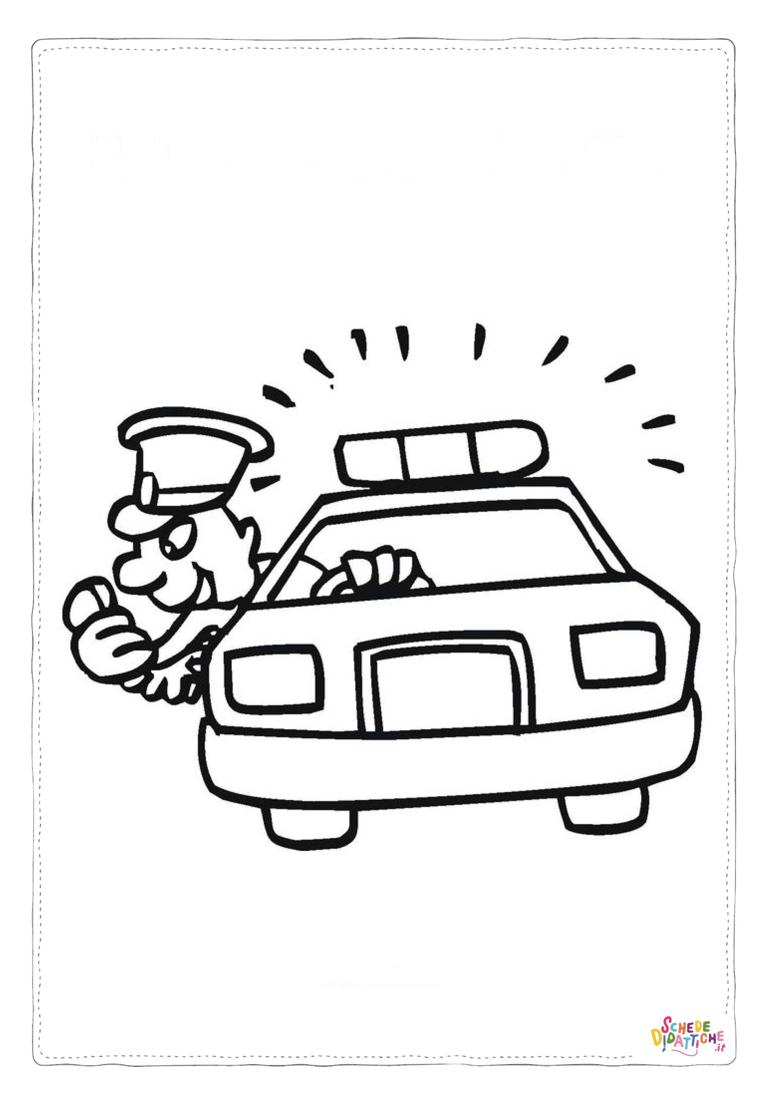 Disegno "Disegno di auto della polizia da stampare e colorare 20" Disegno di auto della polizia da stampare e colorare 20
