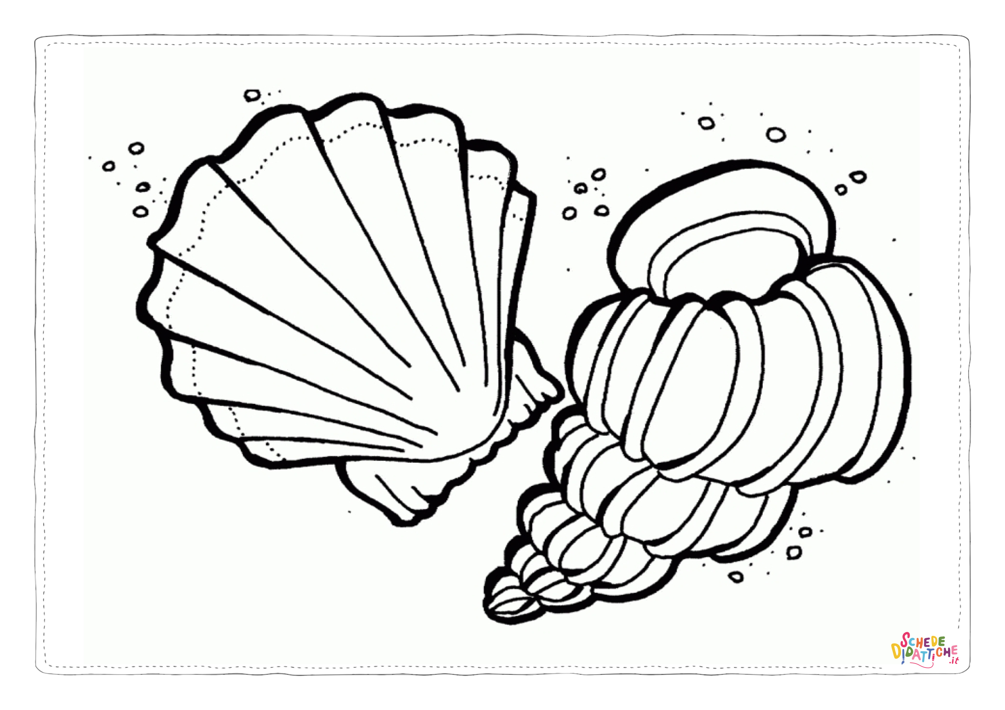 Disegno "Disegno di conchiglia da stampare e colorare 11" Disegno di conchiglia da stampare e colorare 11