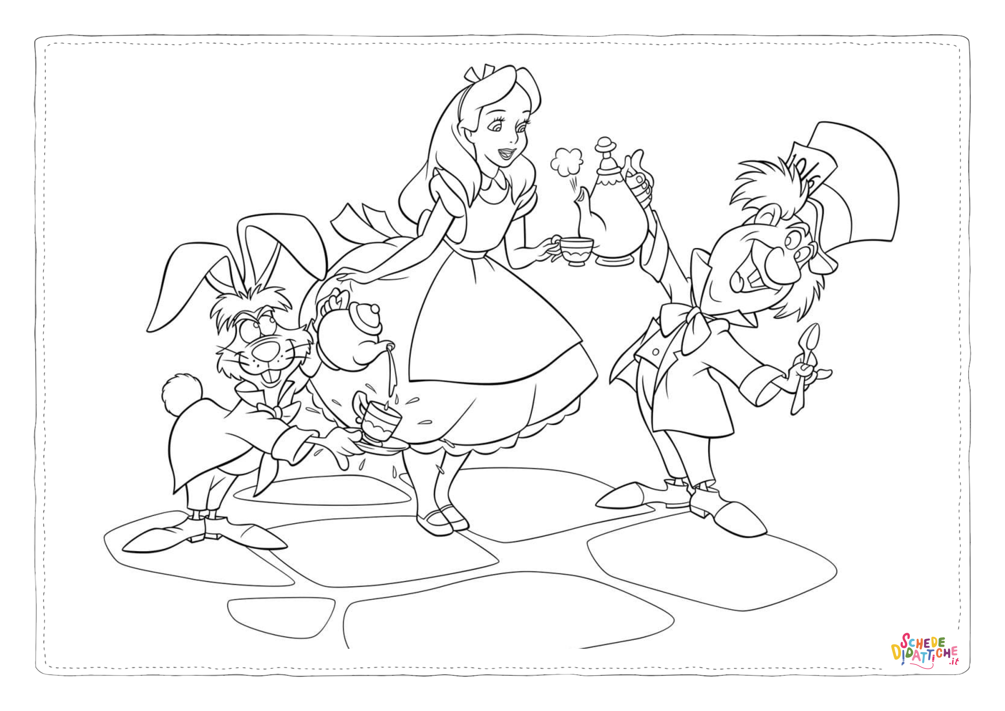 Disegno "Disegno di Alice nel paese delle meraviglie da stampare e colorare 79" Disegno di Alice nel paese delle meraviglie da stampare e colorare 79