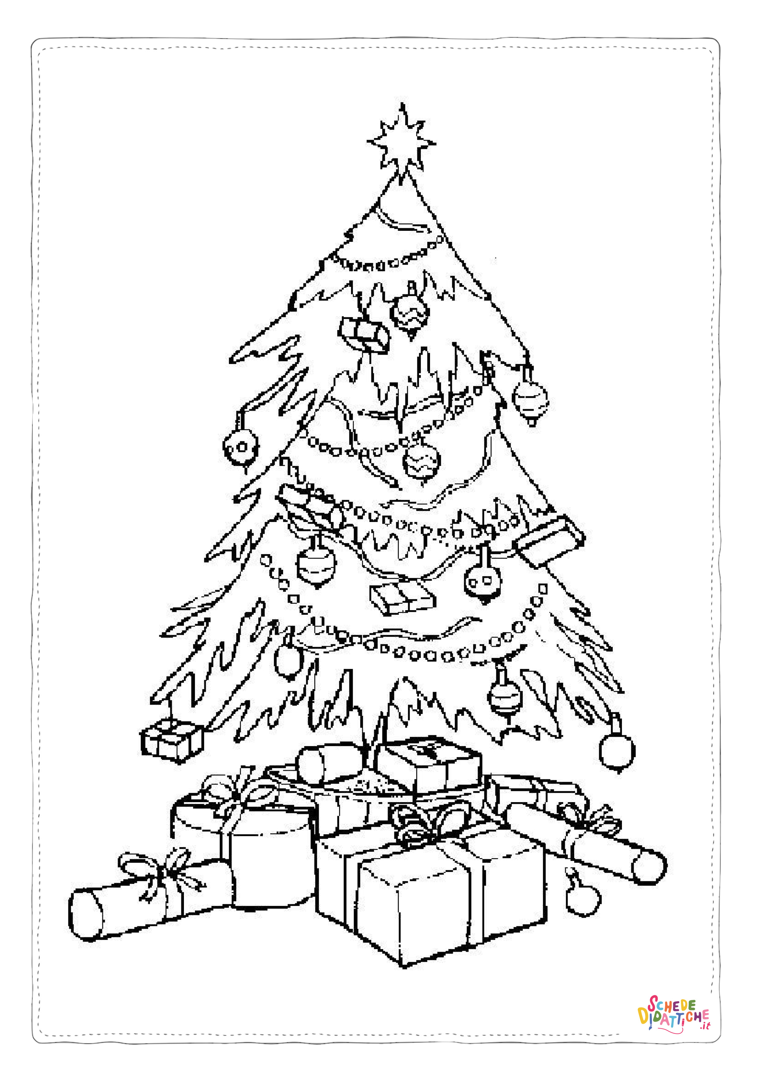 Disegno "Disegno di albero di Natale da stampare e colorare 218" Disegno di albero di Natale da stampare e colorare 218