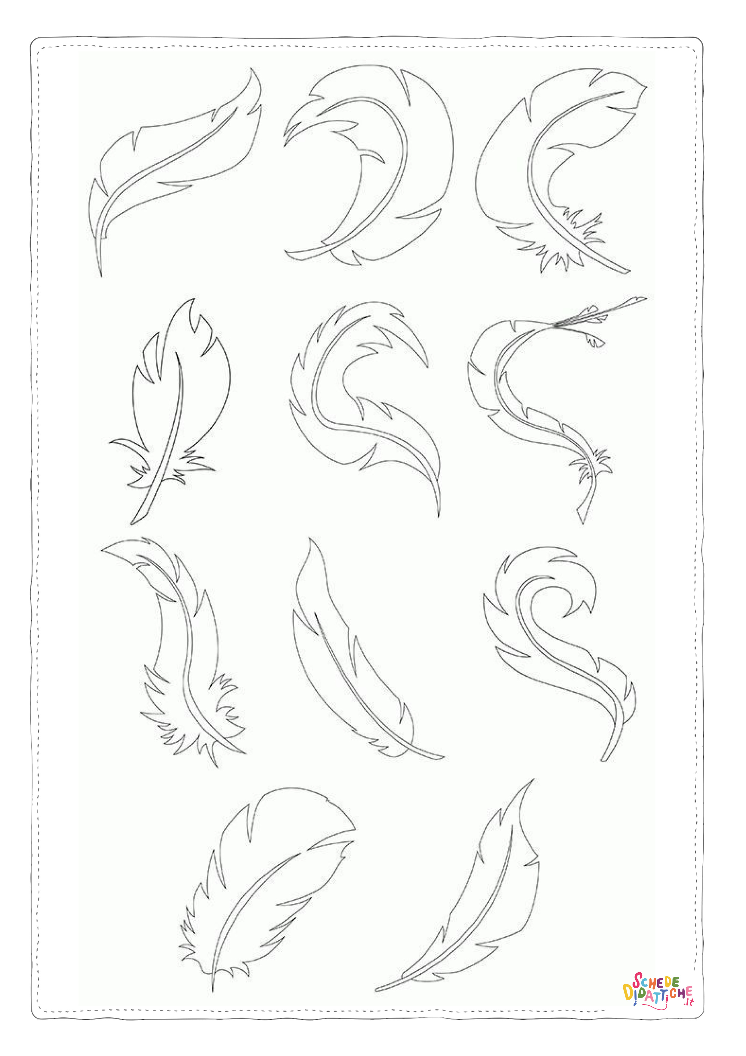 Disegno "Disegno di piuma da stampare e colorare 1" Disegno di piuma da stampare e colorare 1