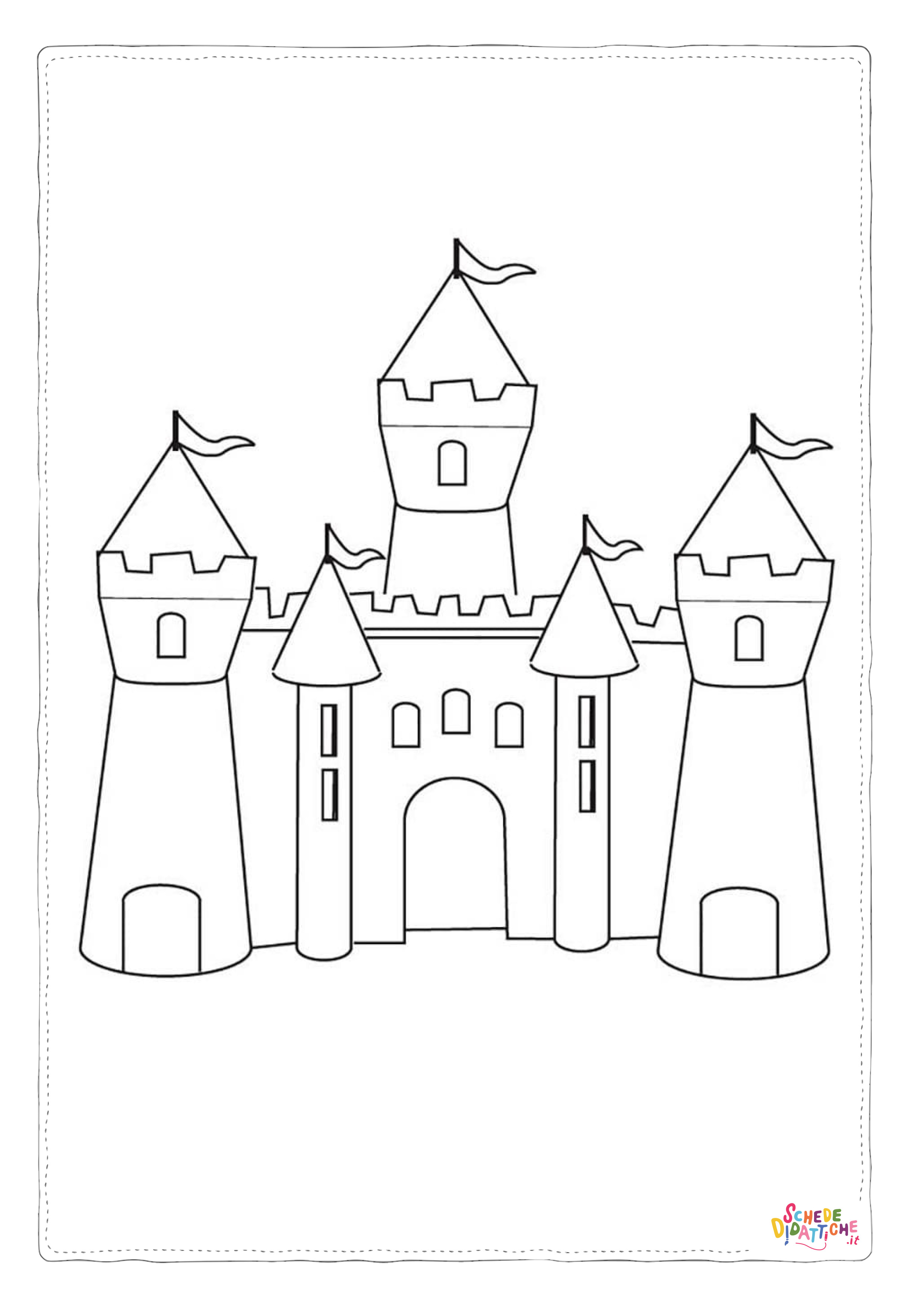 Disegno "Disegno di castello da stampare e colorare 121" Disegno di castello da stampare e colorare 121