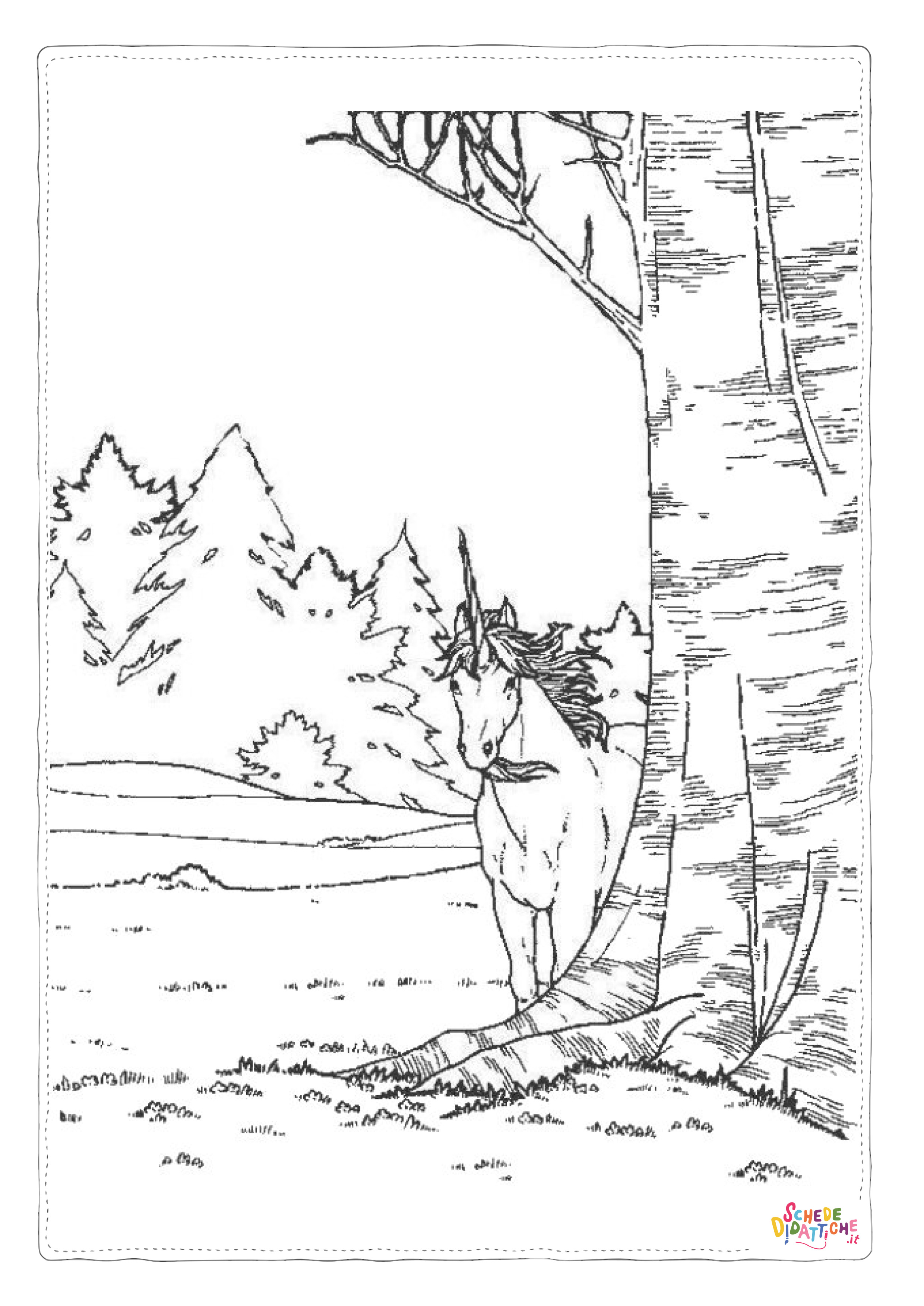 Disegno di unicorno da stampare e colorare 131