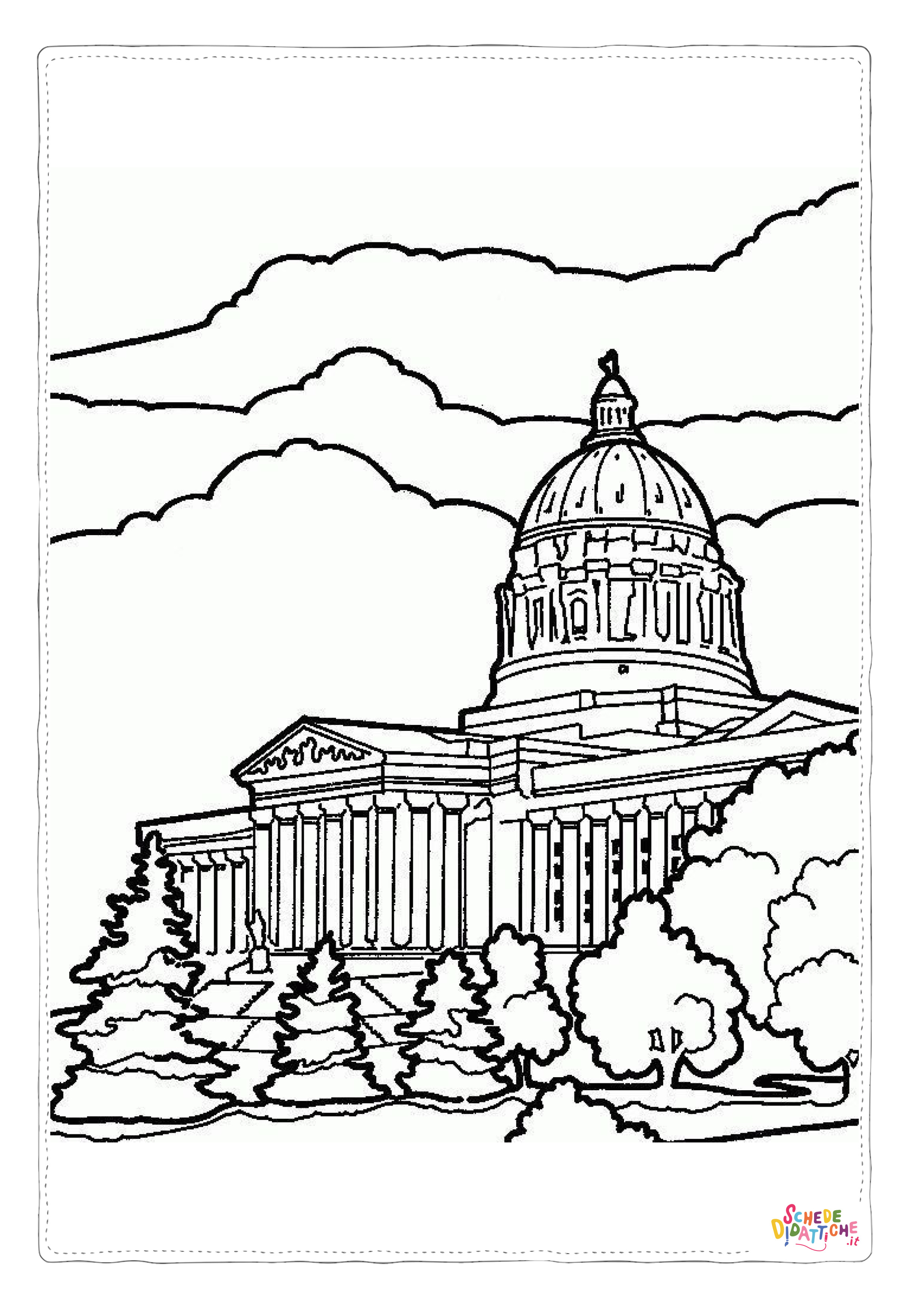 Disegno "Disegno di monumento famoso da stampare e colorare 9" Disegno di monumento famoso da stampare e colorare 9