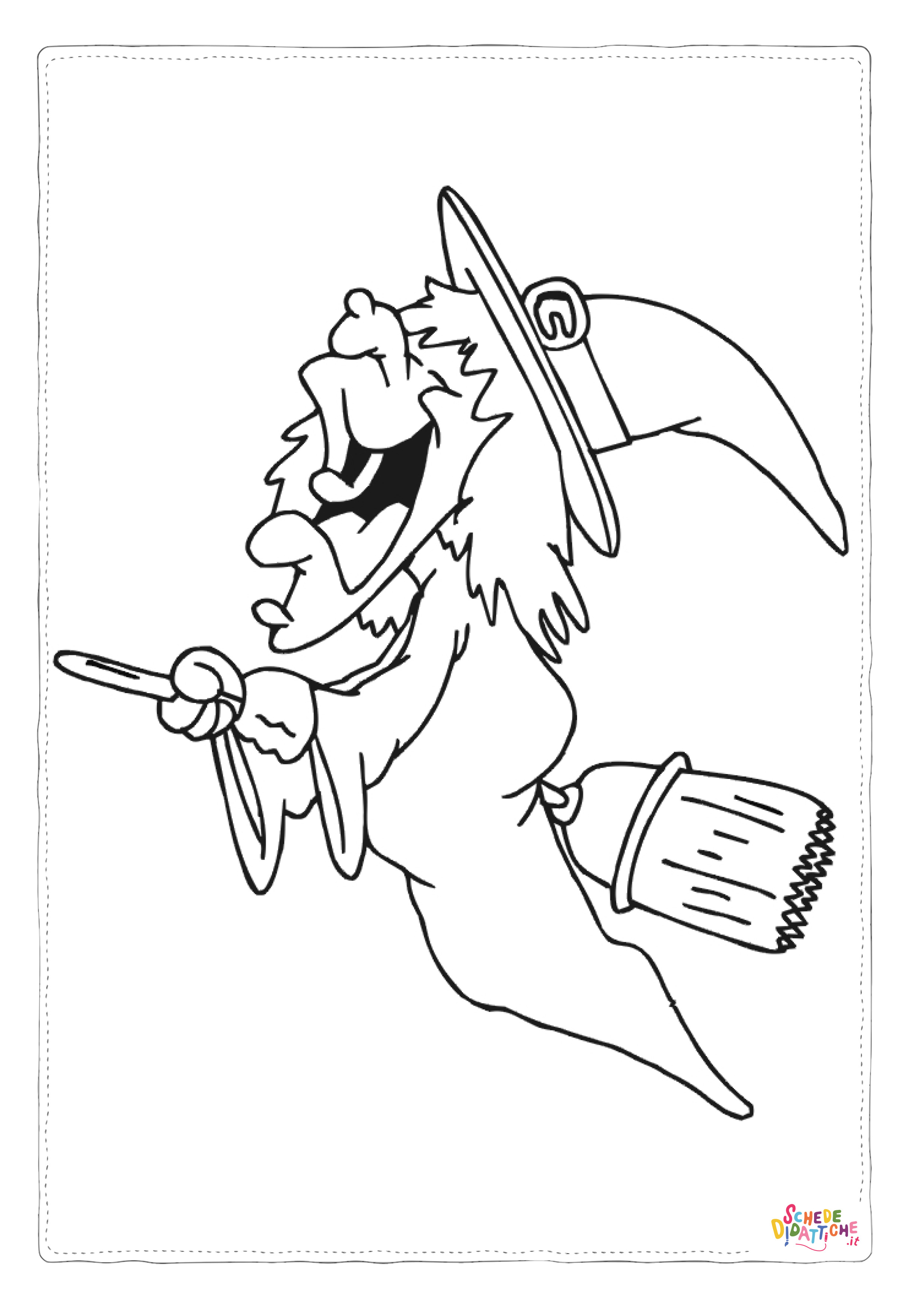 Disegno "Disegno di Befana da stampare e colorare 19" Disegno di Befana da stampare e colorare 19