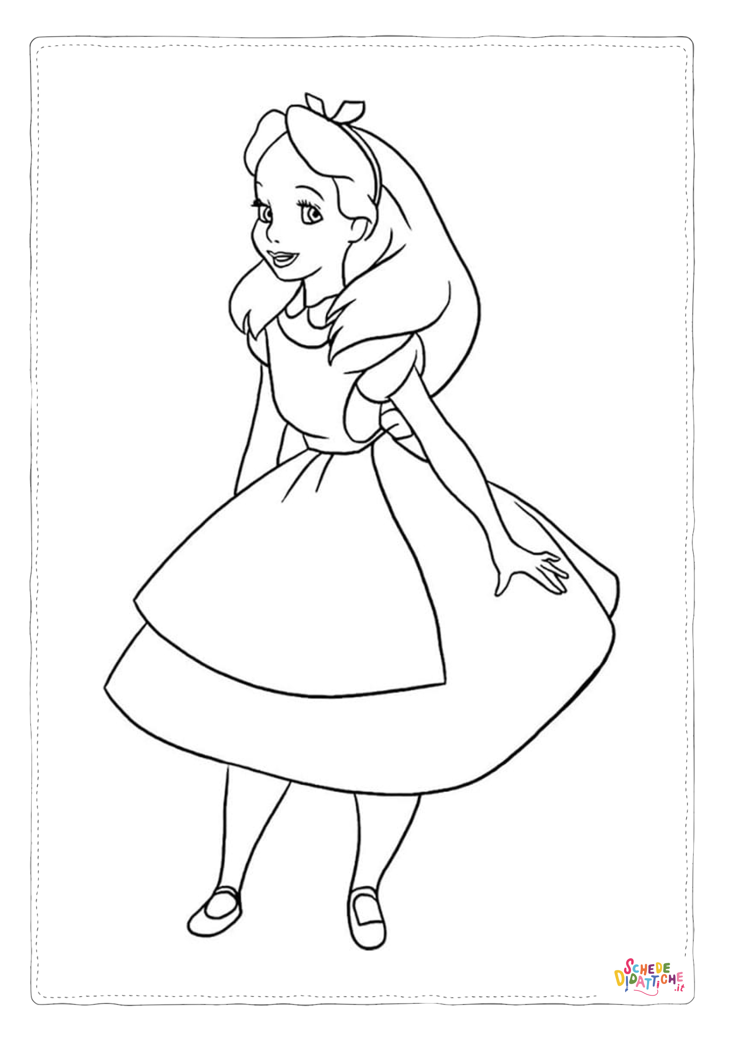 Disegno "Disegno di Alice nel paese delle meraviglie da stampare e colorare 48" Disegno di Alice nel paese delle meraviglie da stampare e colorare 48