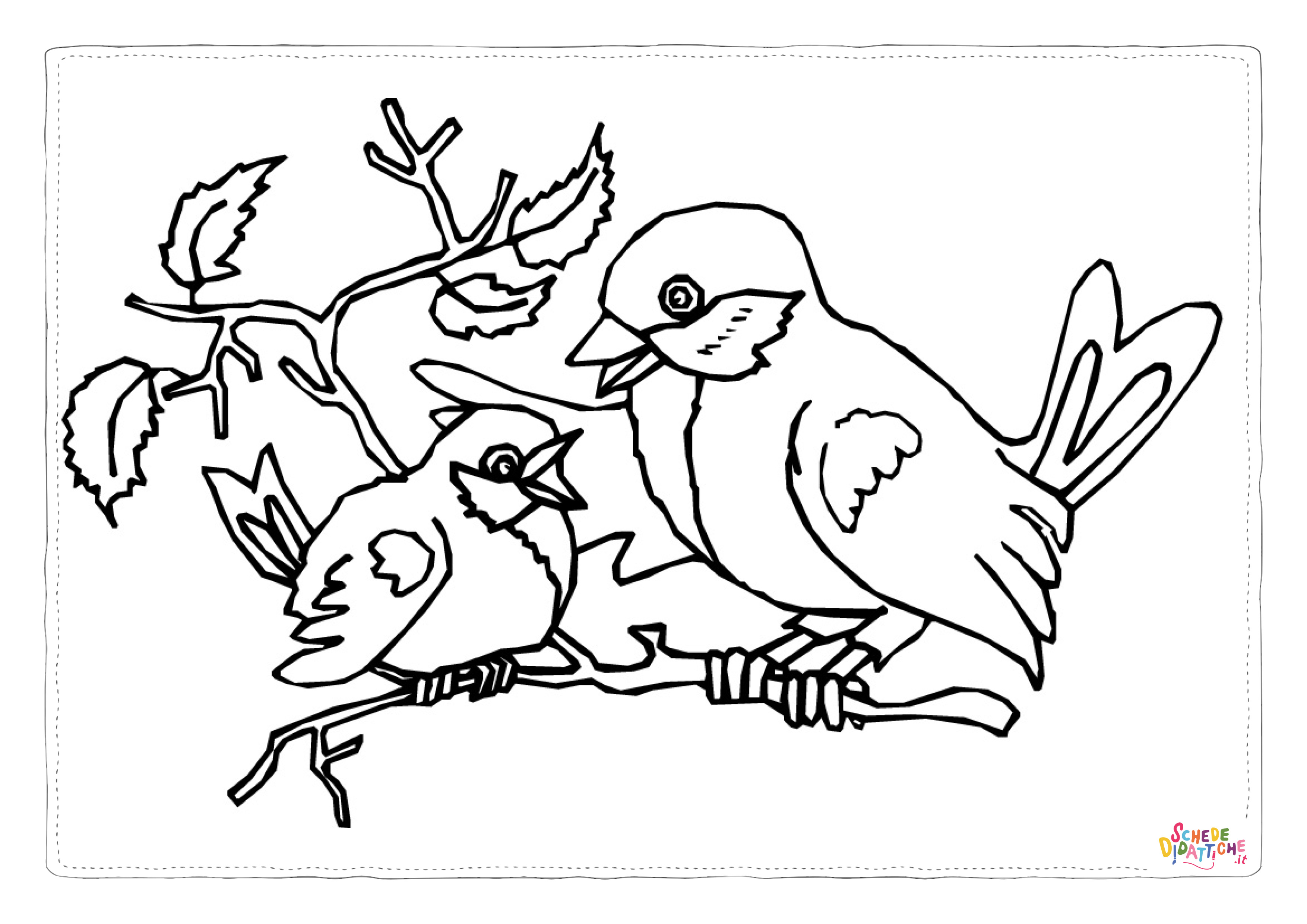 Disegno "Disegno di passero da stampare e colorare 74" Disegno di passero da stampare e colorare 74