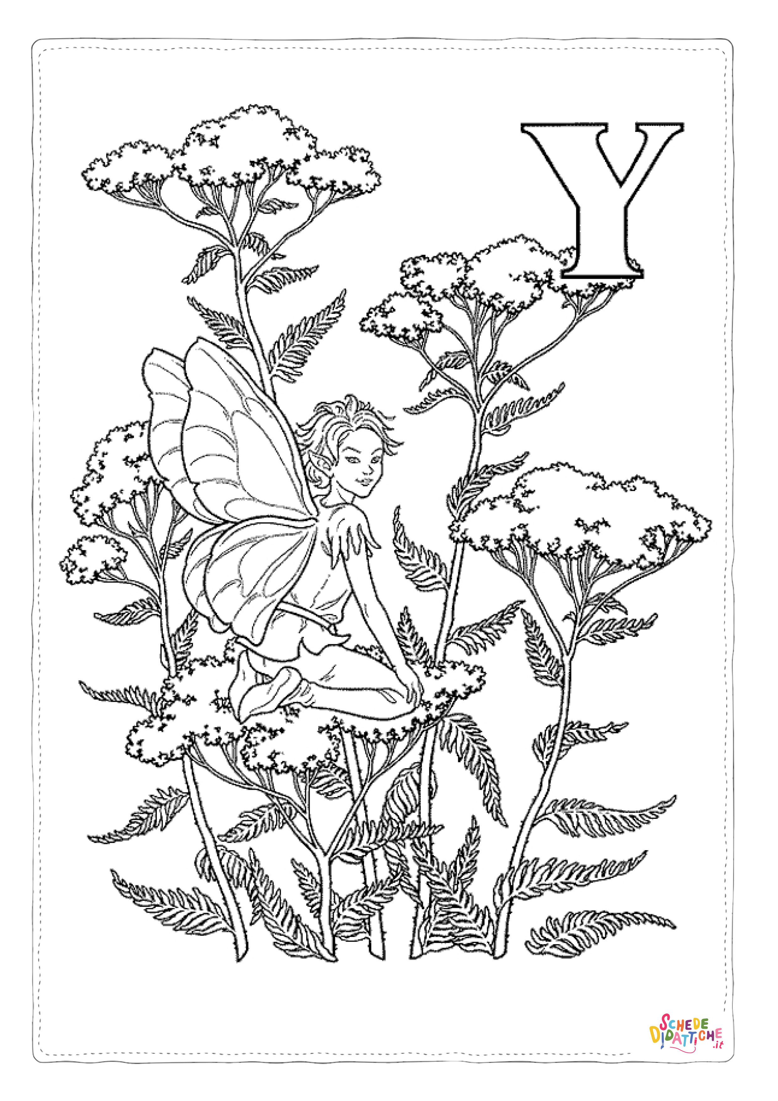 Disegno "Disegno di fata da stampare e colorare 37" Disegno di fata da stampare e colorare 37