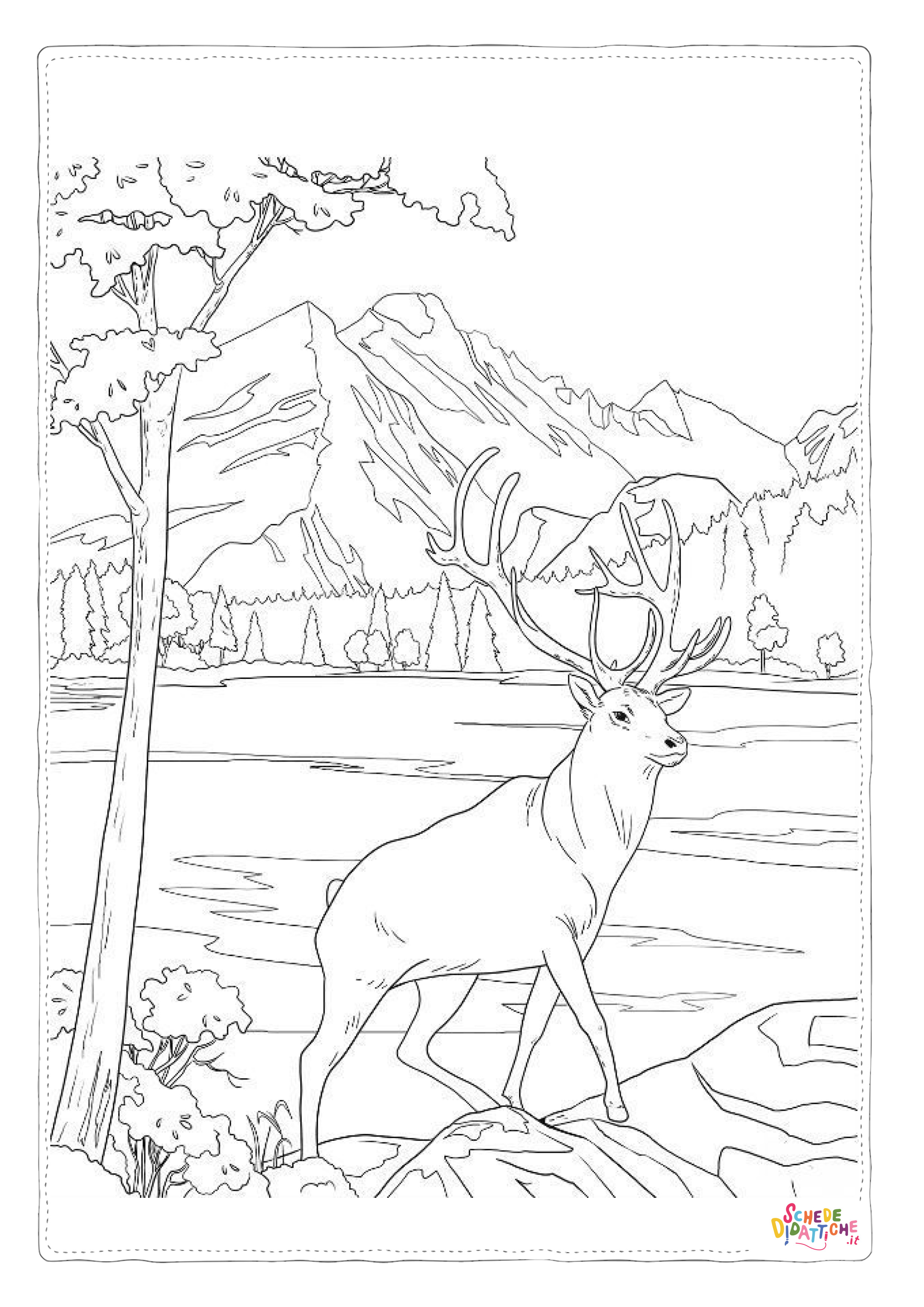 Disegno "Disegno di cervo da stampare e colorare 54" Disegno di cervo da stampare e colorare 54