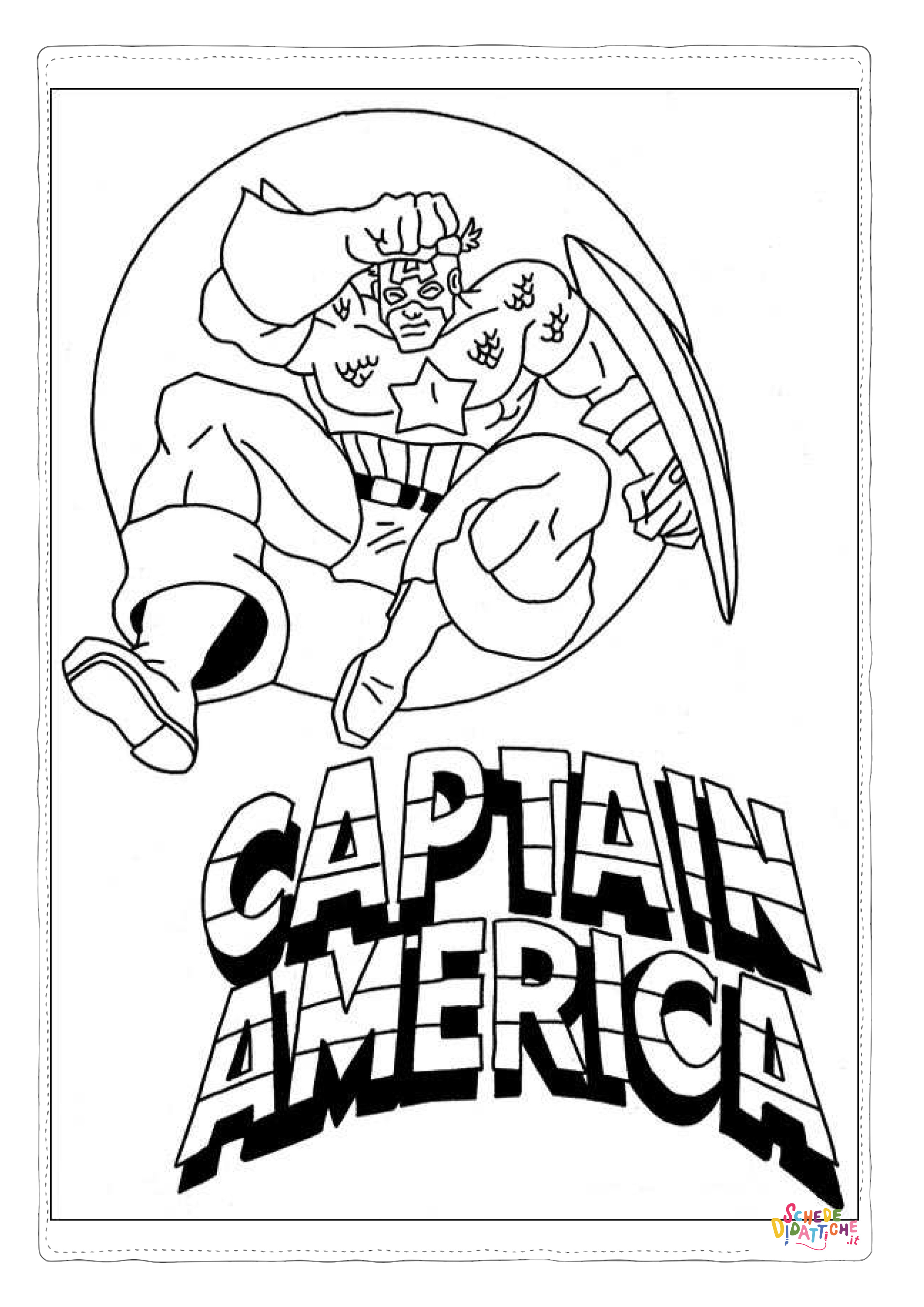 Disegno "Disegno di Capitan America da stampare e colorare 17" Disegno di Capitan America da stampare e colorare 17