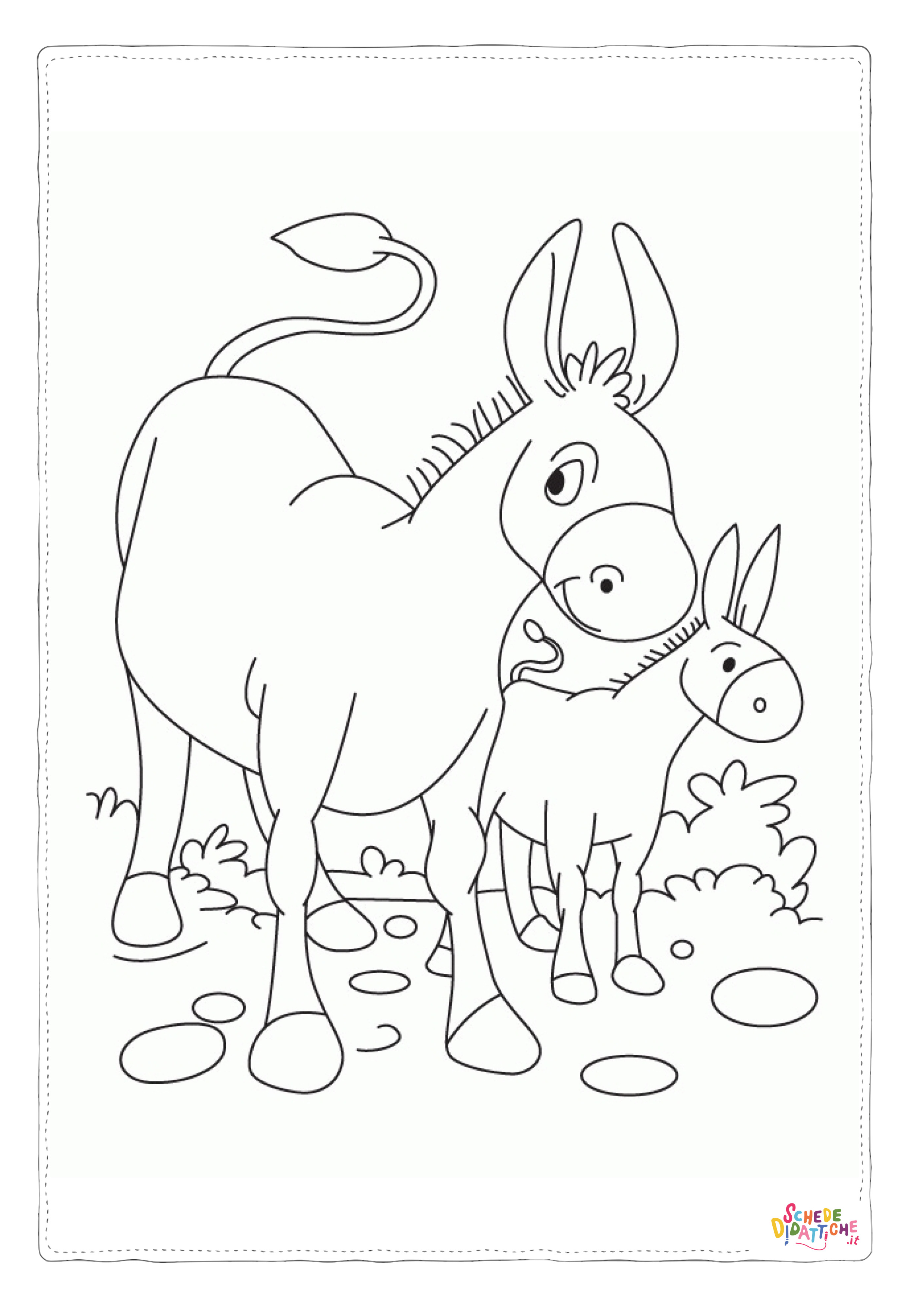 Disegno di asino da stampare e colorare 4