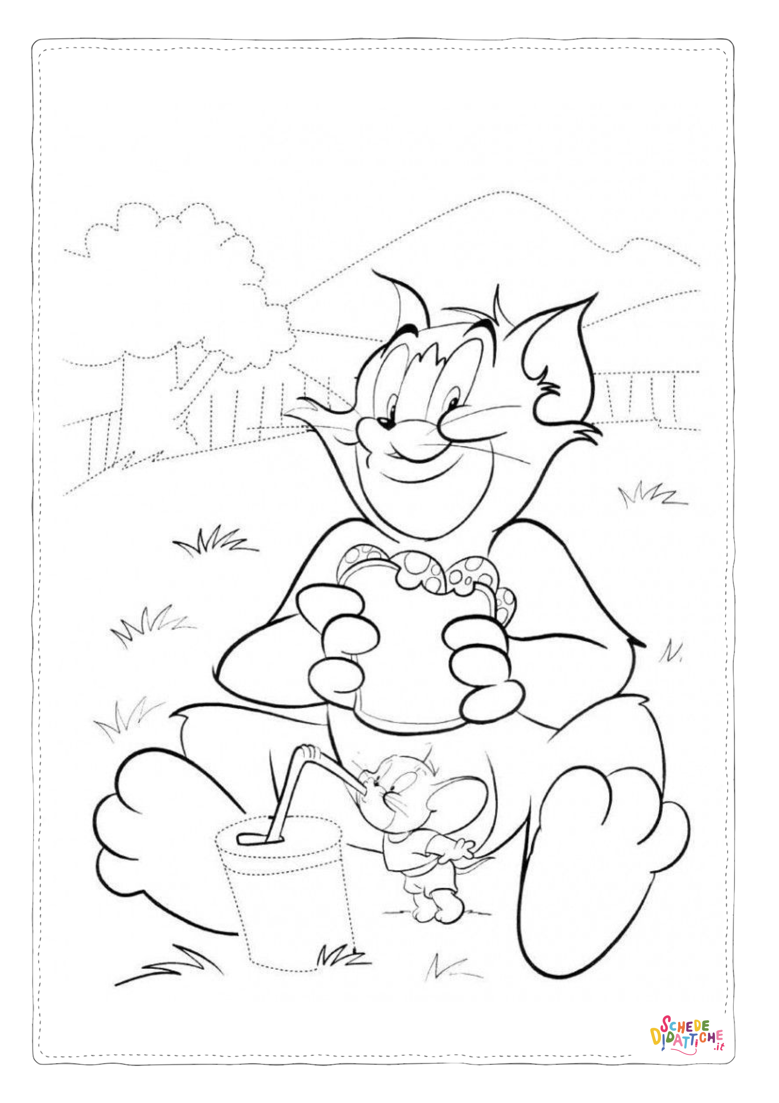 Disegno "Disegno di Tom e Jerry da stampare e colorare 61" Disegno di Tom e Jerry da stampare e colorare 61