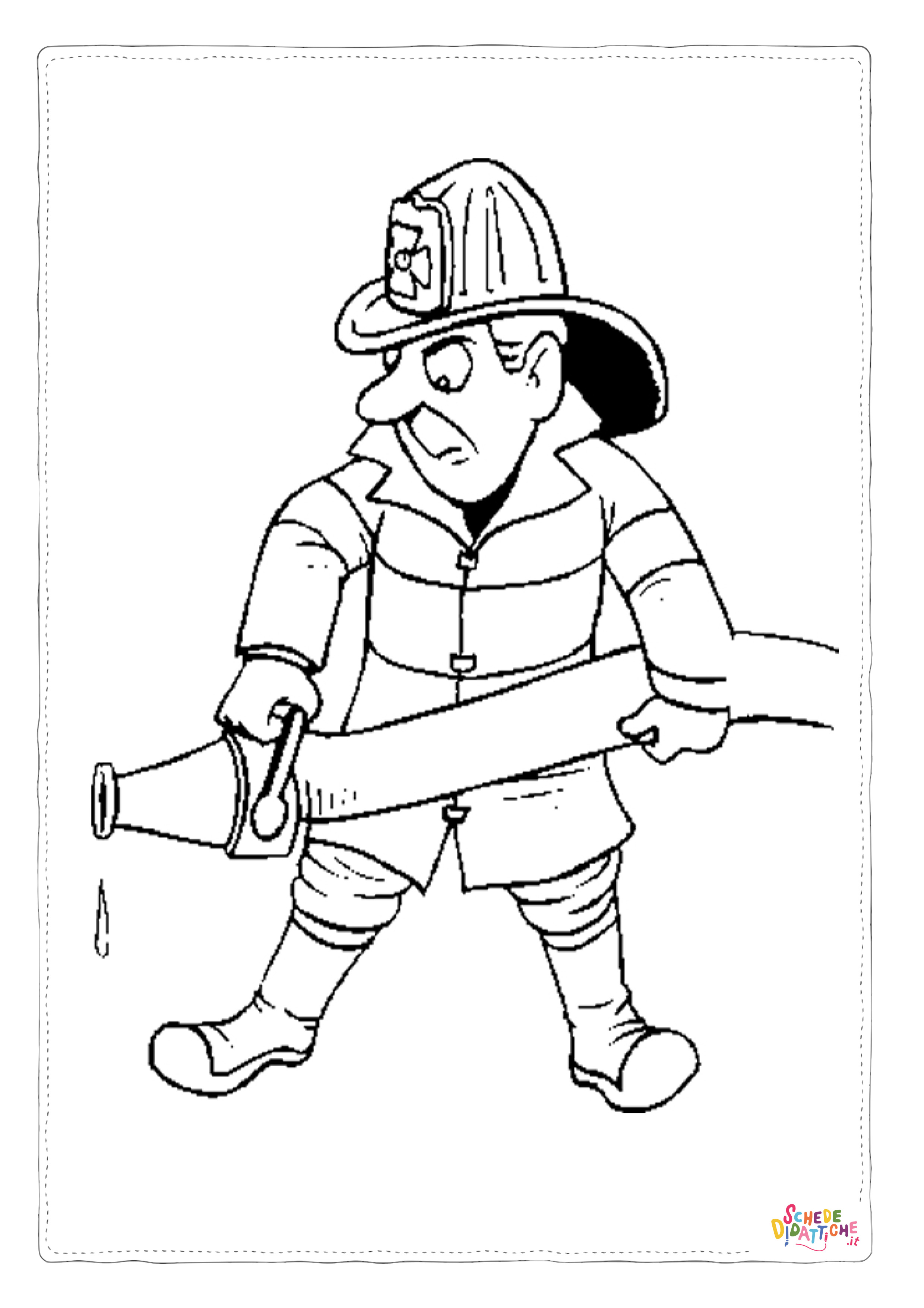 Disegno "Disegno di pompiere da stampare e colorare 10" Disegno di pompiere da stampare e colorare 10