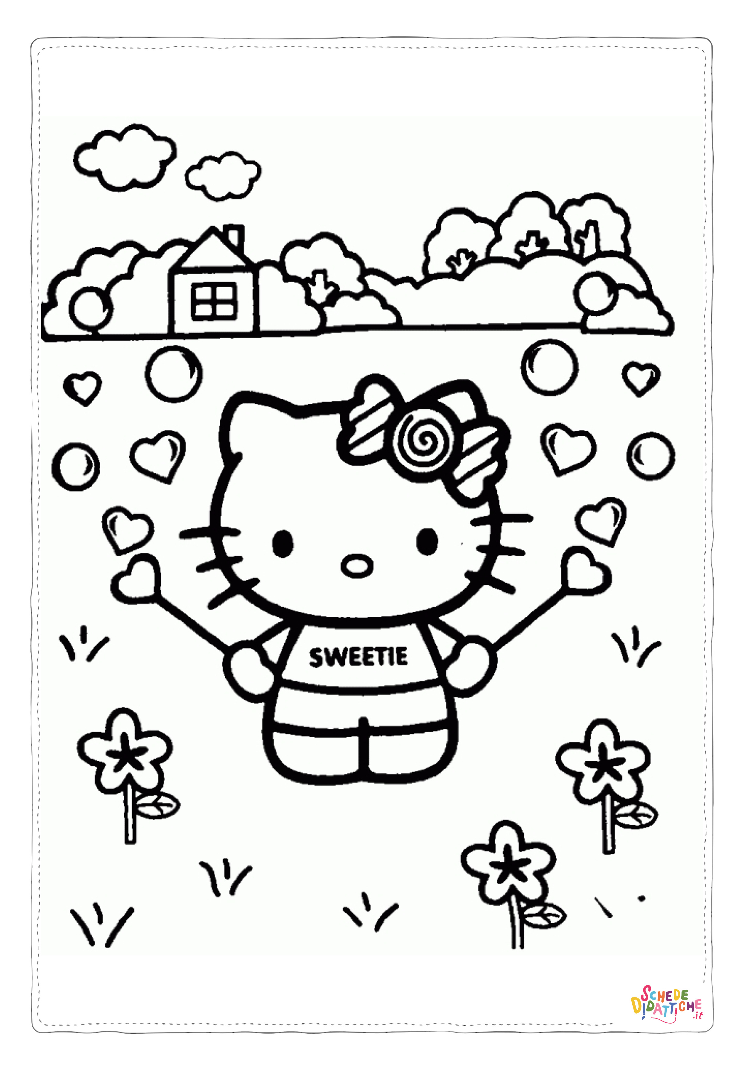 Disegno "Disegno di Hello Kitty da stampare e colorare 61" Disegno di Hello Kitty da stampare e colorare 61