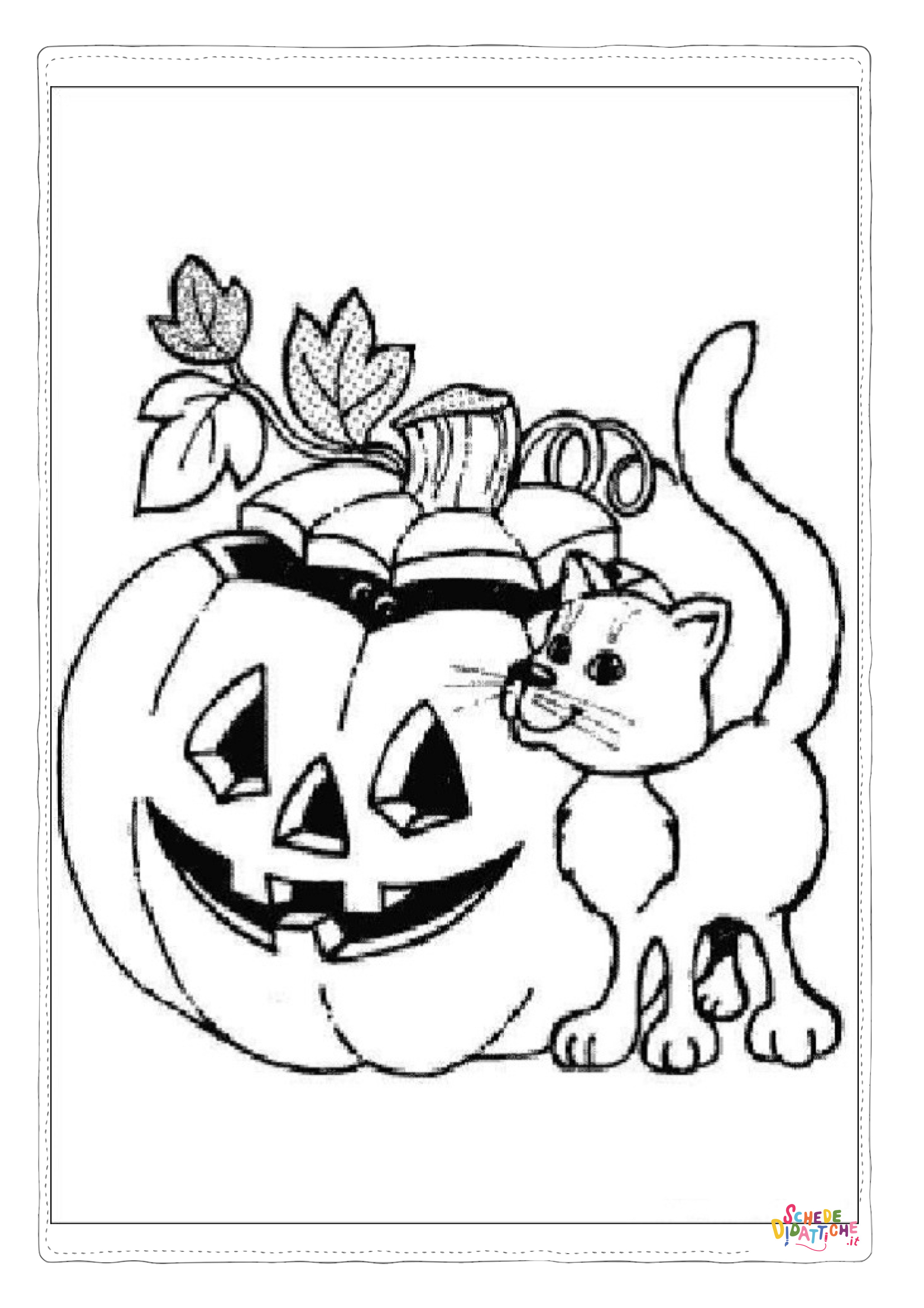Disegno "Disegno di gatto di halloween da stampare e colorare 6" Disegno di gatto di halloween da stampare e colorare 6