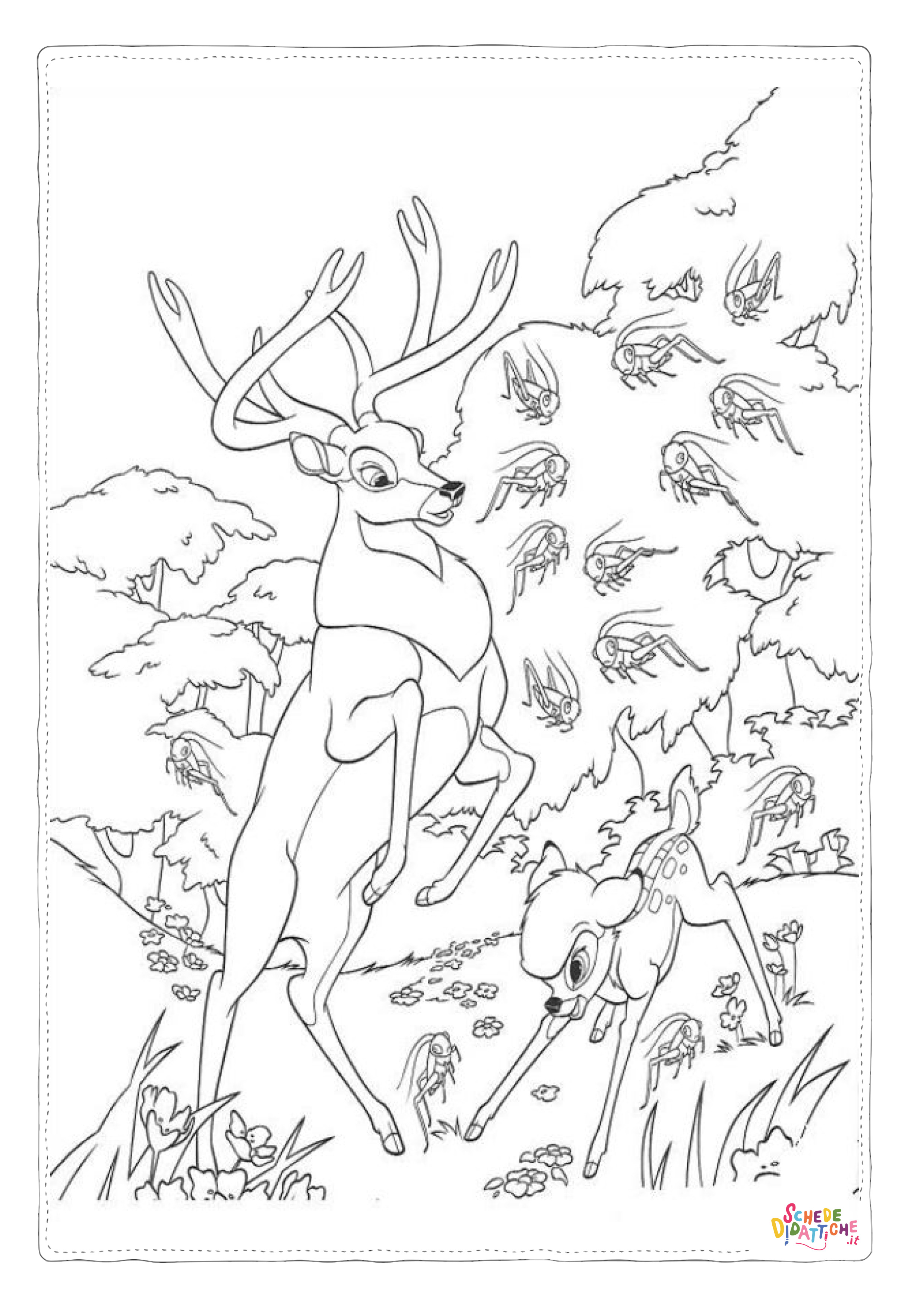 Disegno "Disegno di Bambi da stampare e colorare 48" Disegno di Bambi da stampare e colorare 48