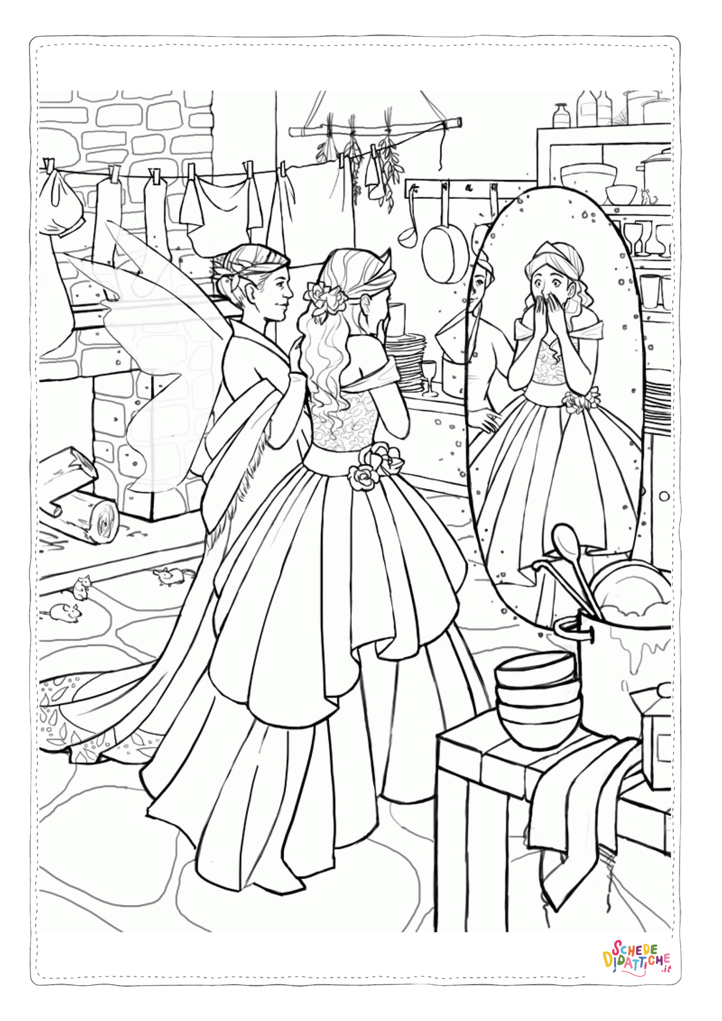 Disegno "Disegno di principessa da stampare e colorare 15" Disegno di principessa da stampare e colorare 15