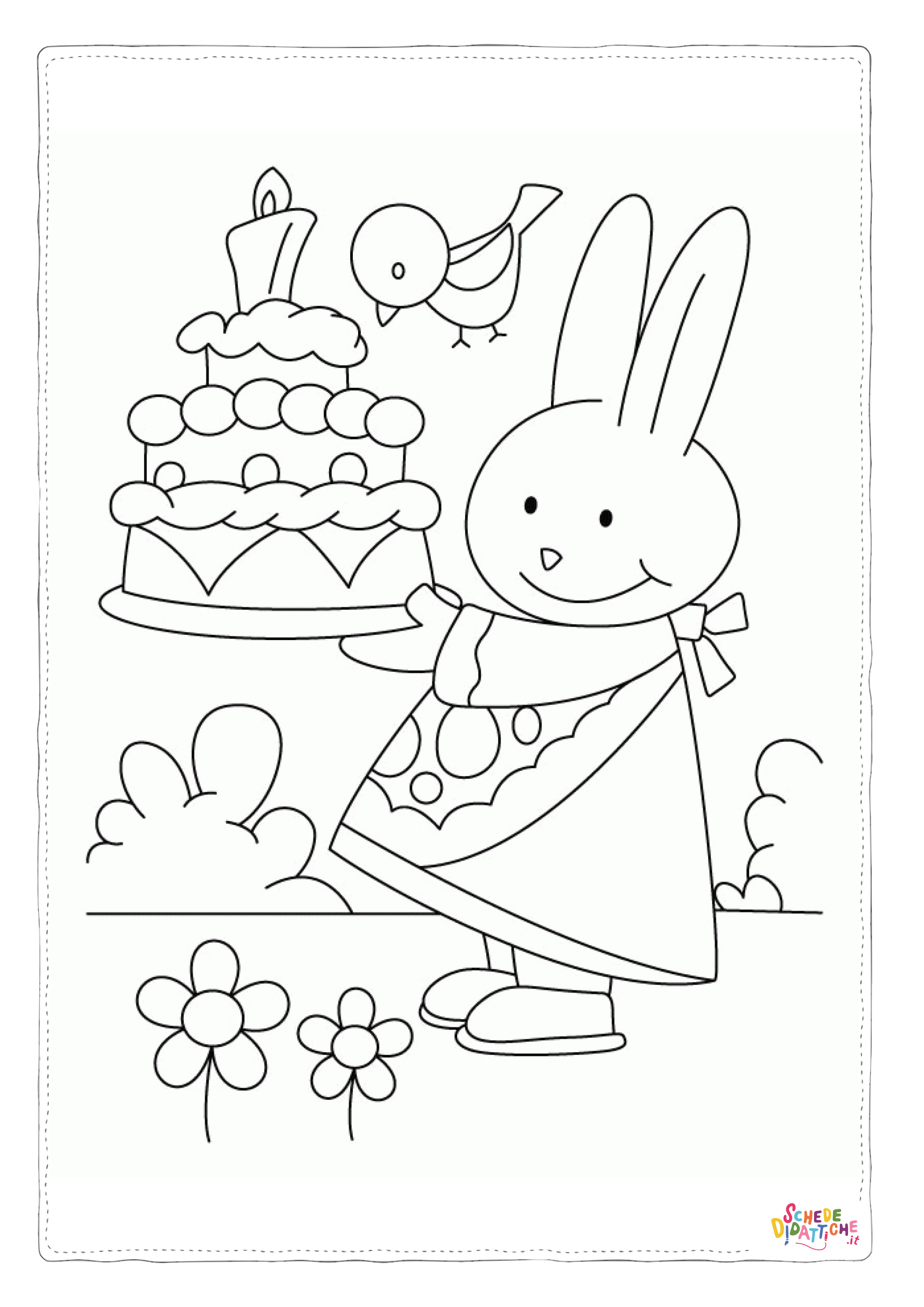 Disegno "Disegno di coniglio da stampare e colorare 56" Disegno di coniglio da stampare e colorare 56