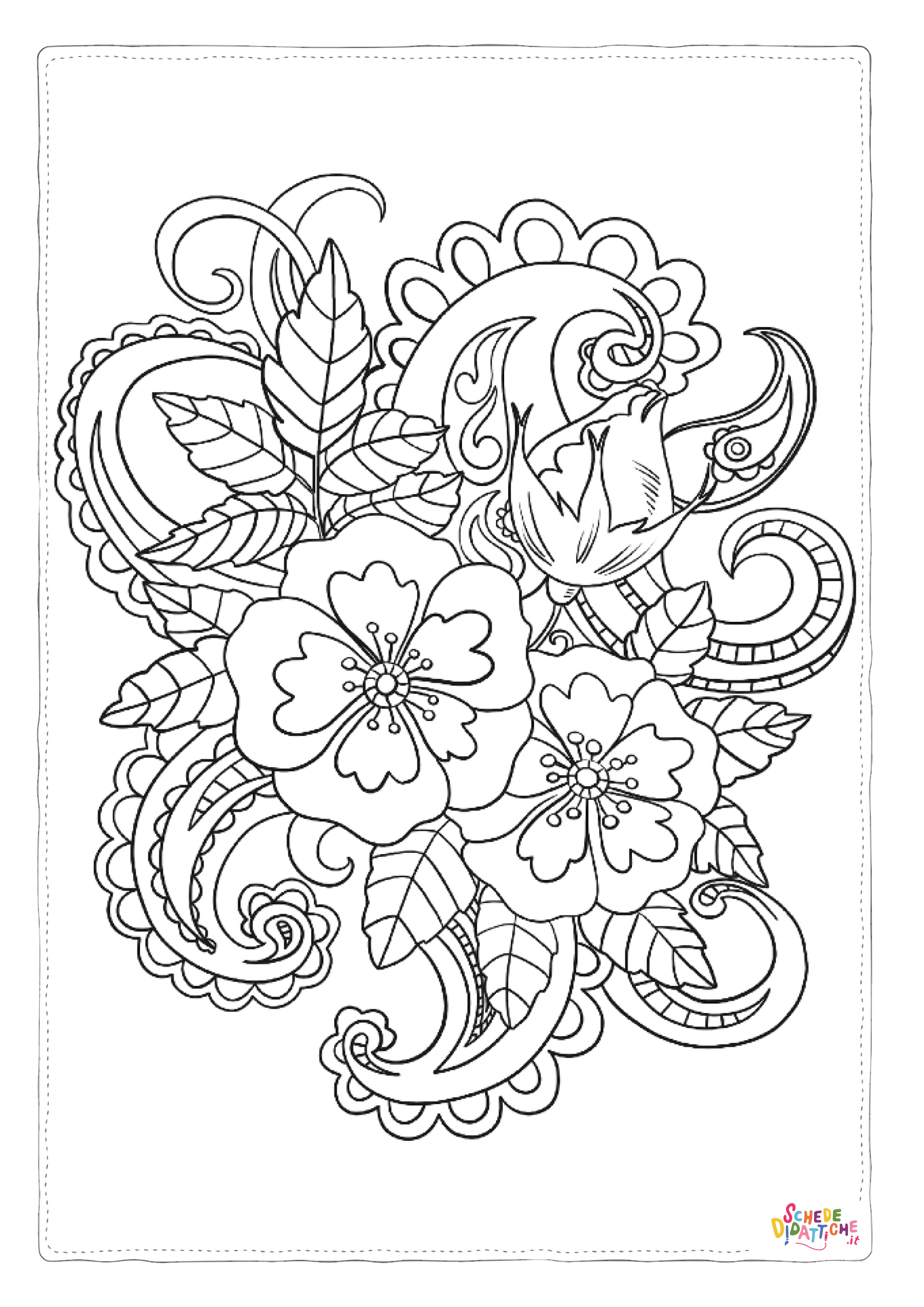 Disegno "Disegno di fiore da stampare e colorare 228" Disegno di fiore da stampare e colorare 228