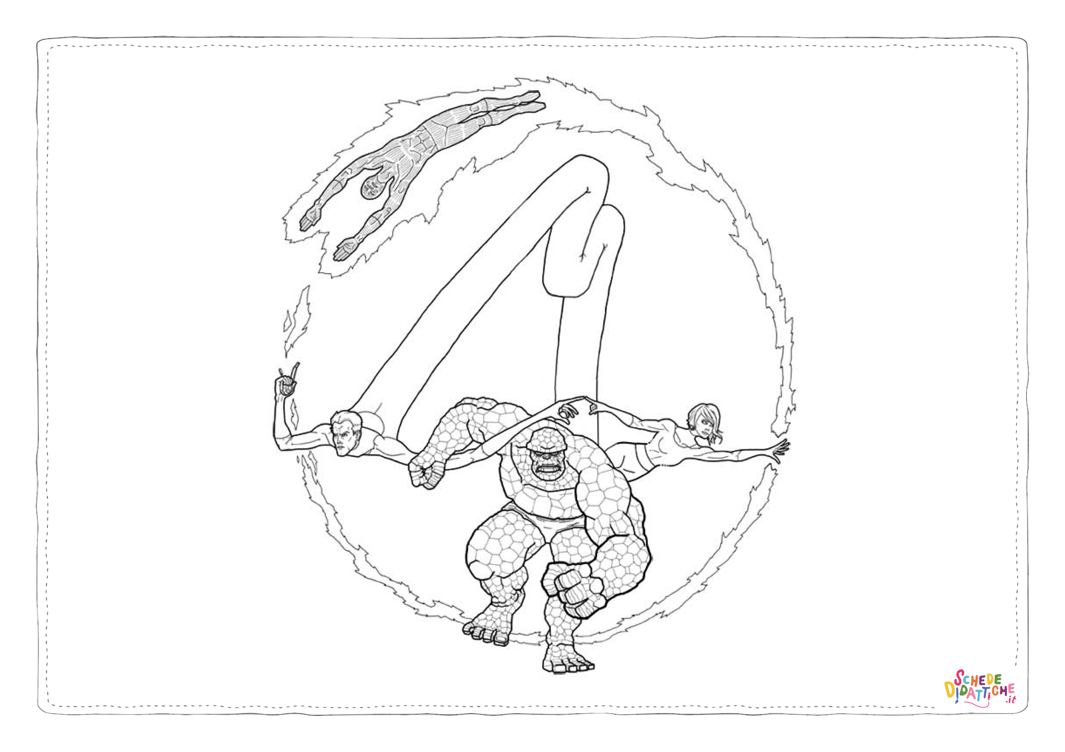 Disegno "Disegno di I Fantastici 4 da stampare e colorare 2" Disegno di I Fantastici 4 da stampare e colorare 2