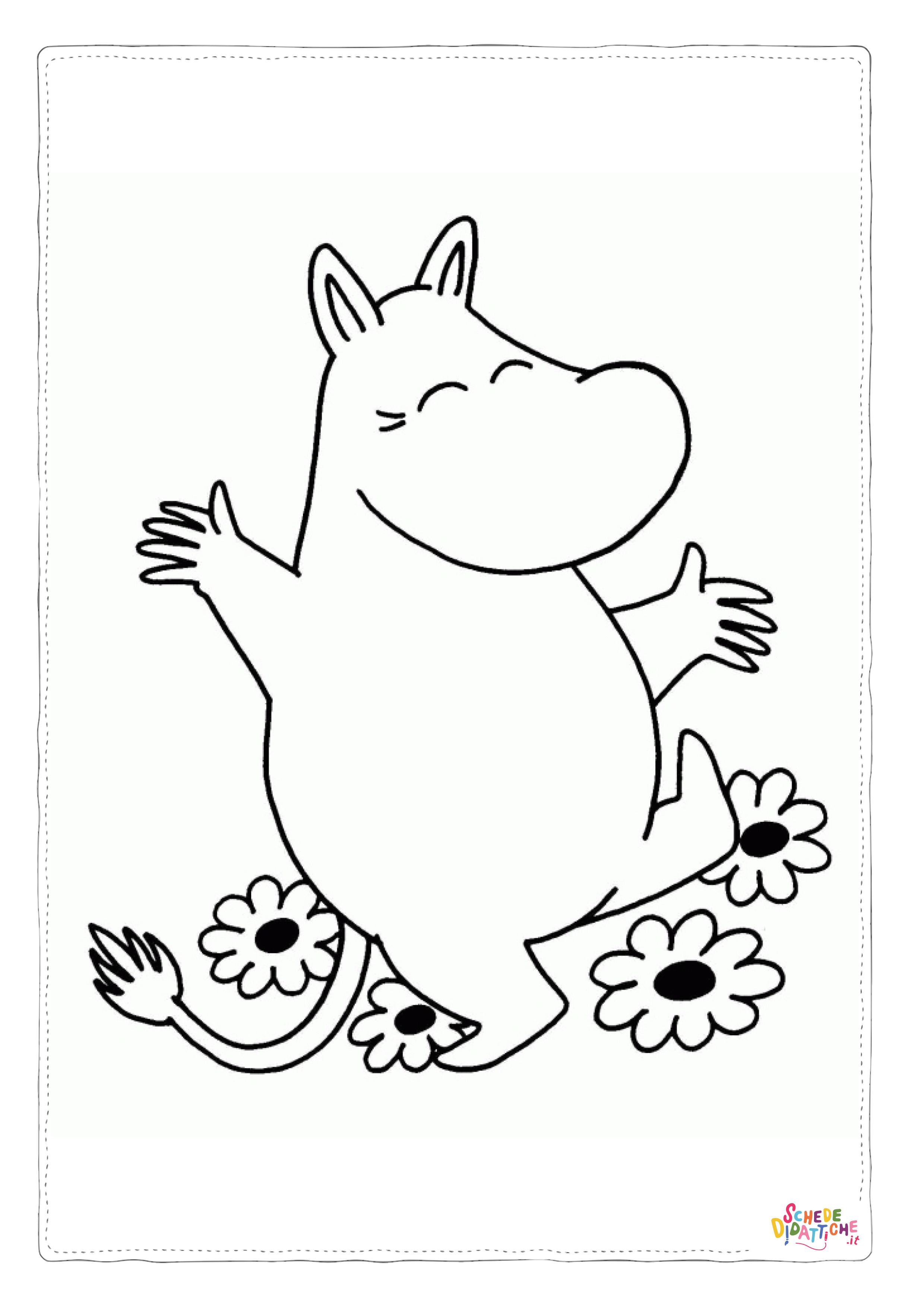 Disegno di ippopotamo da stampare e colorare 10