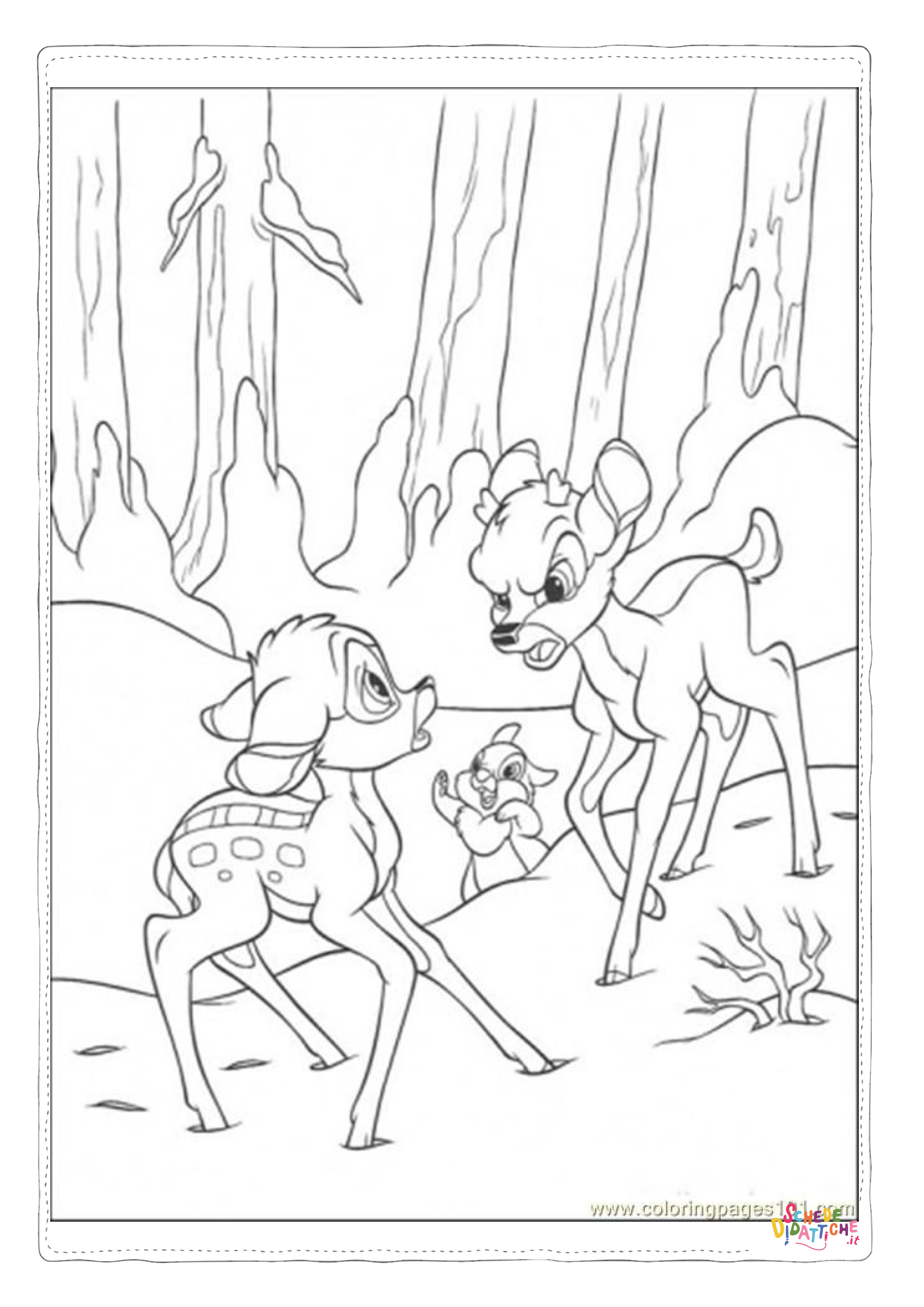 Disegno "Disegno di Bambi da stampare e colorare 56" Disegno di Bambi da stampare e colorare 56