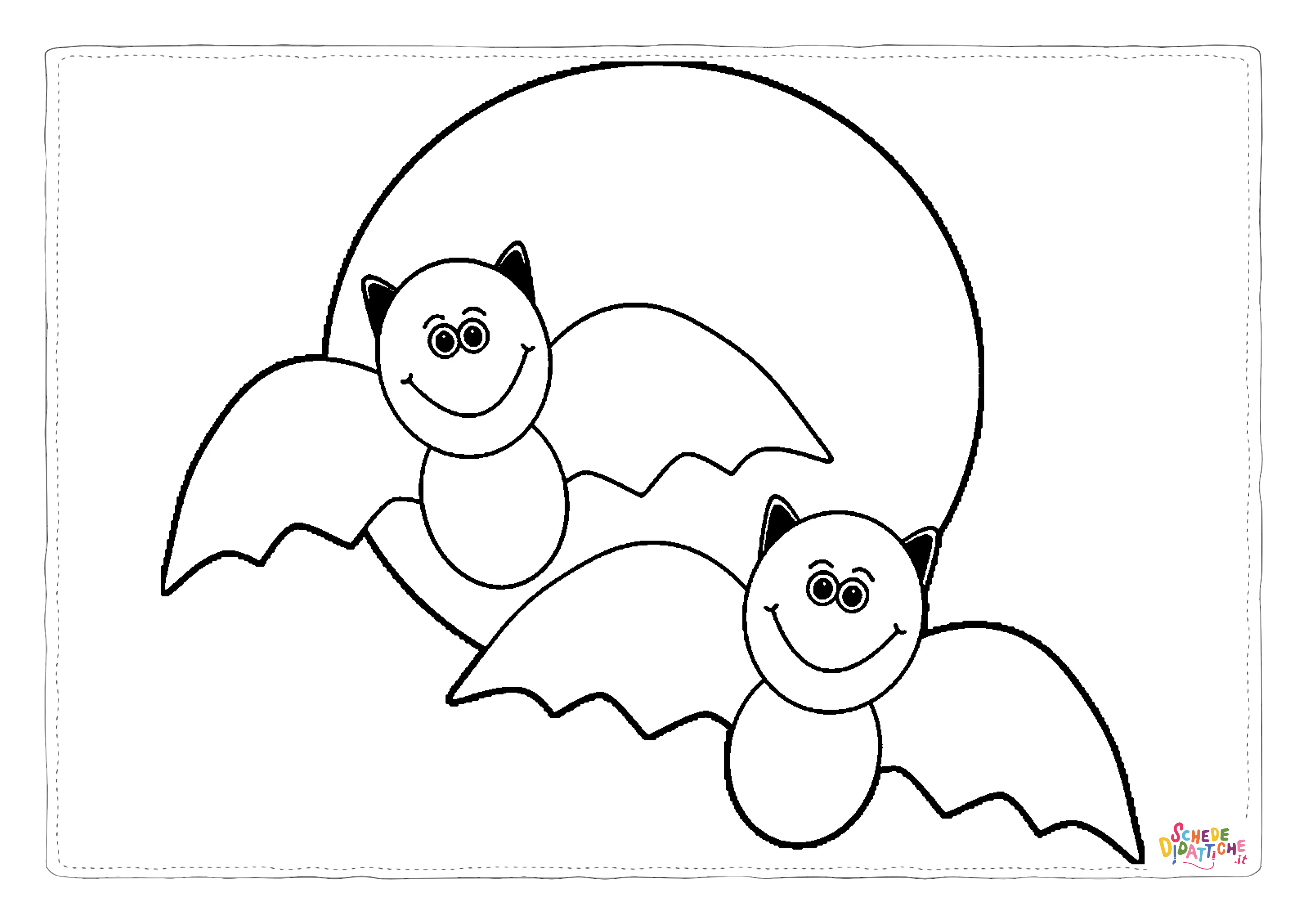 Disegno di pipistrello da stampare e colorare 11