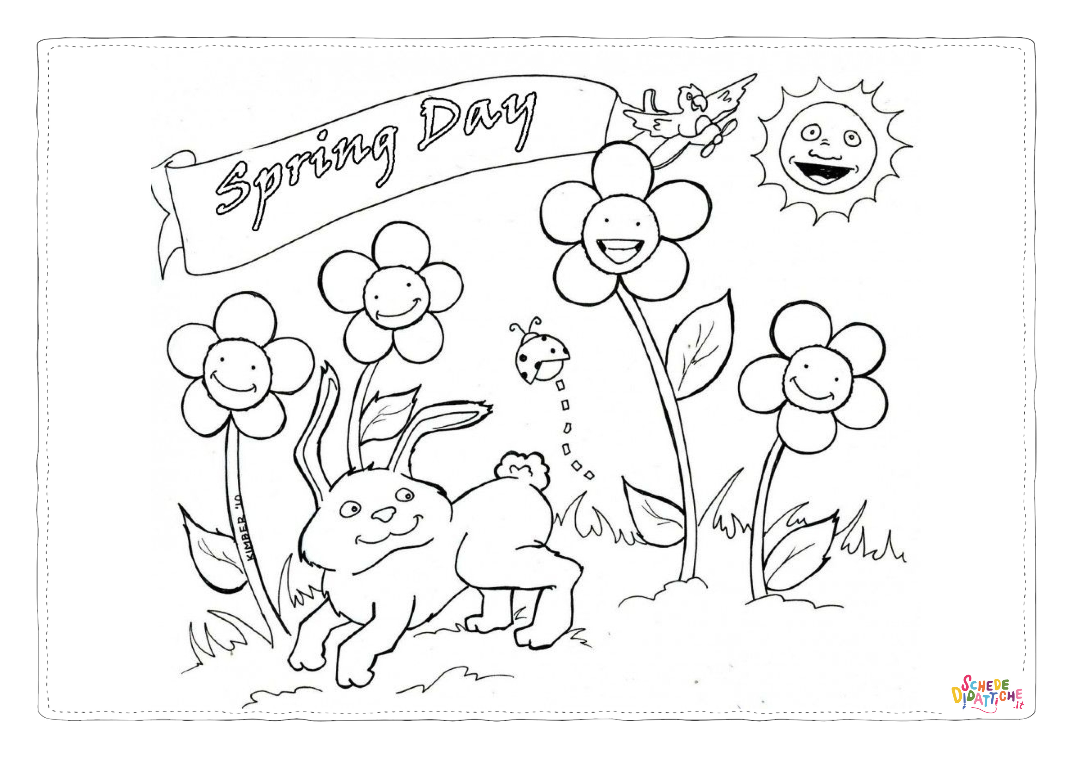 Disegno "Disegno di primavera da stampare e colorare" Disegno di primavera da stampare e colorare