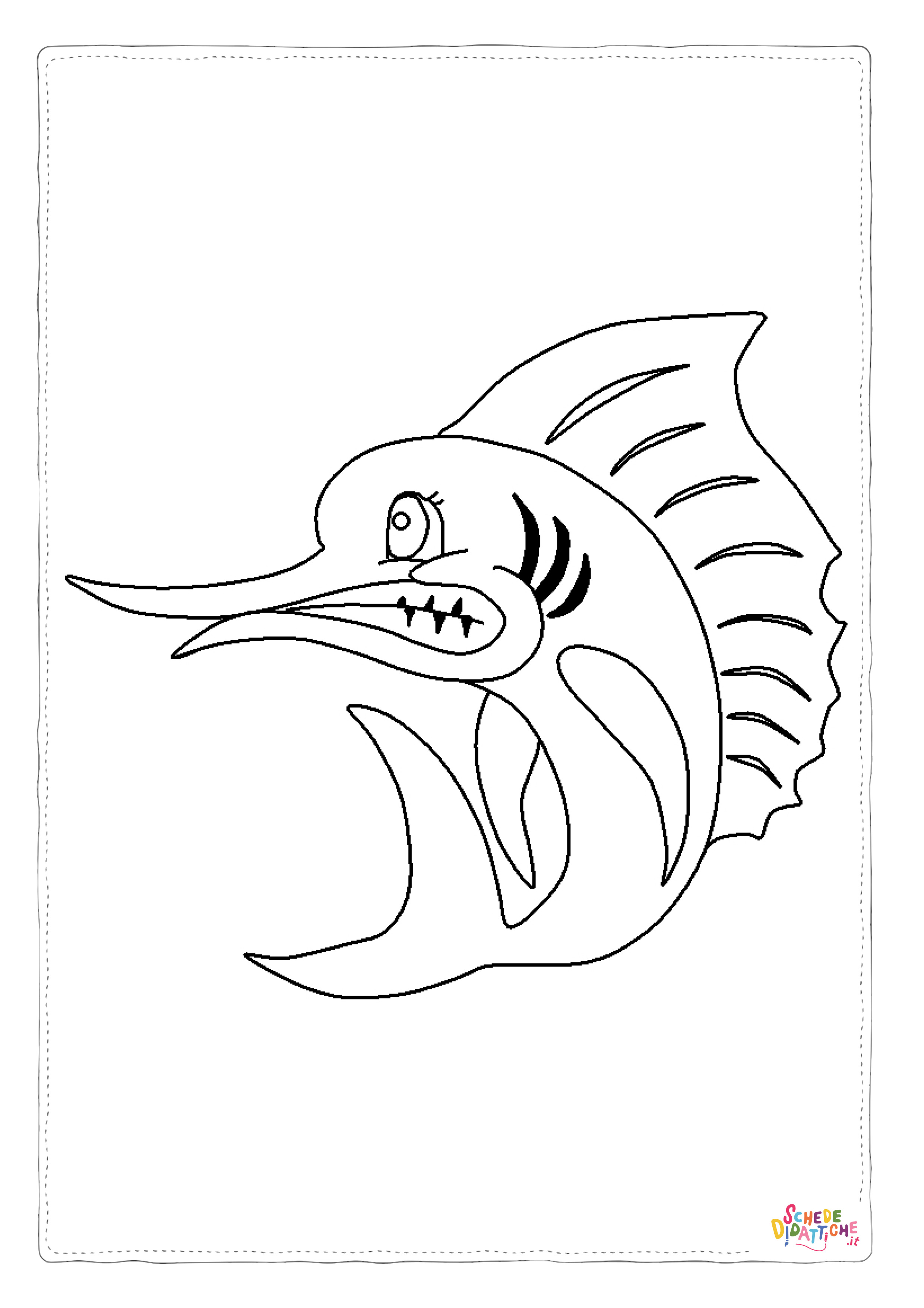 Disegno "Disegno di pesce da stampare e colorare 19" Disegno di pesce da stampare e colorare 19