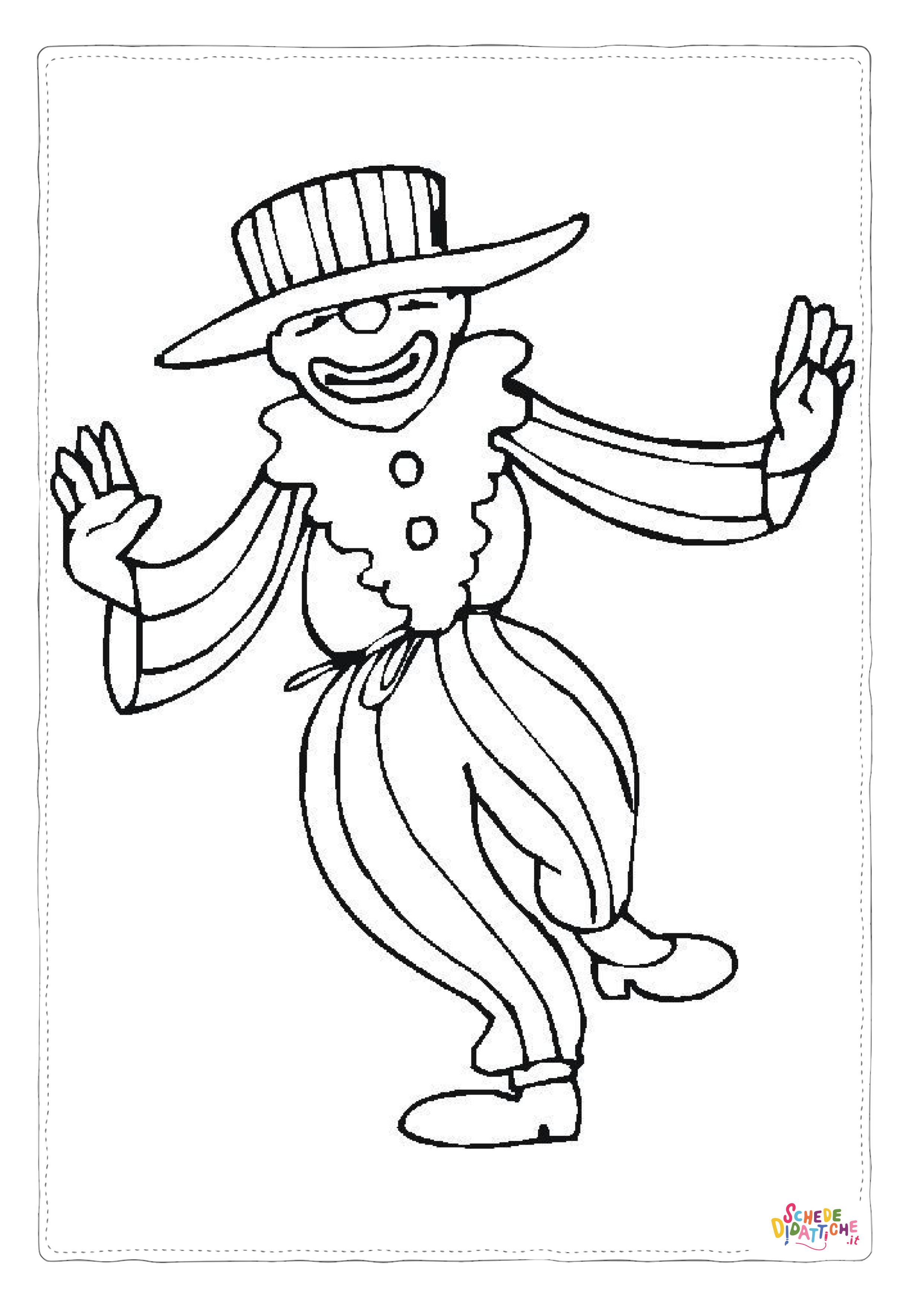 Disegno "Disegno di clown da stampare e colorare 38" Disegno di clown da stampare e colorare 38