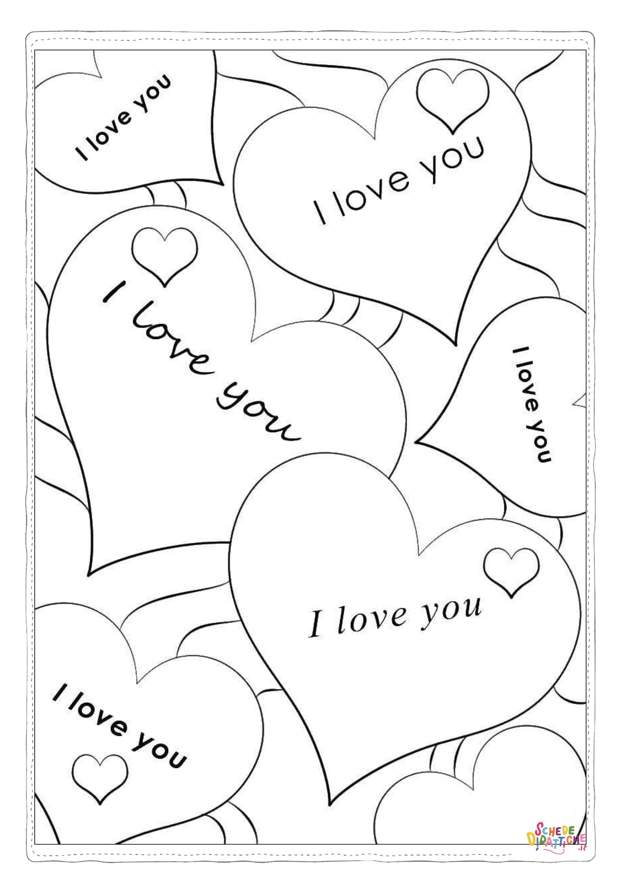 Disegno "Disegno di San Valentino da stampare e colorare 66" Disegno di San Valentino da stampare e colorare 66