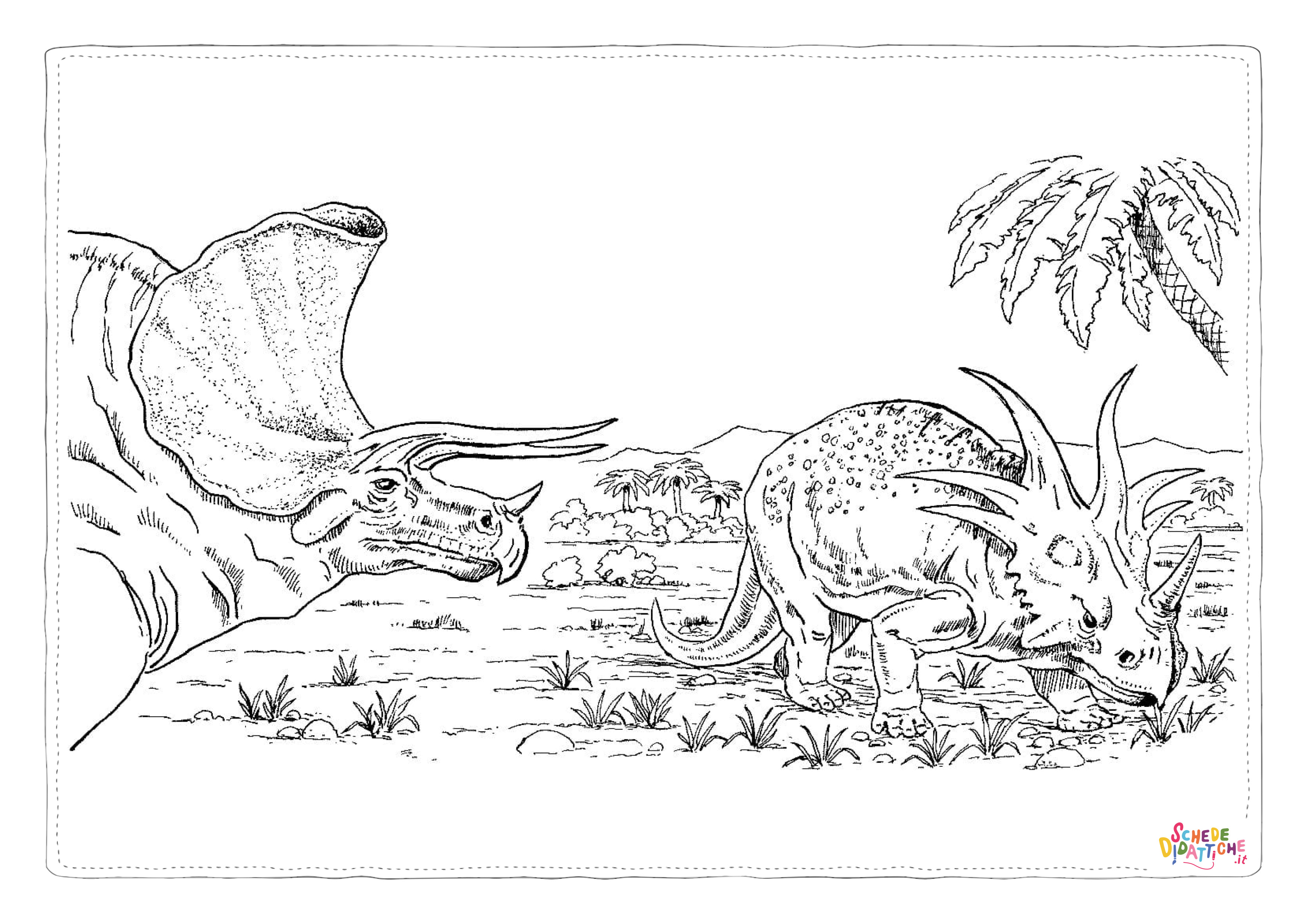 Disegno "Disegno di Triceratopo da stampare e colorare 54" Disegno di Triceratopo da stampare e colorare 54