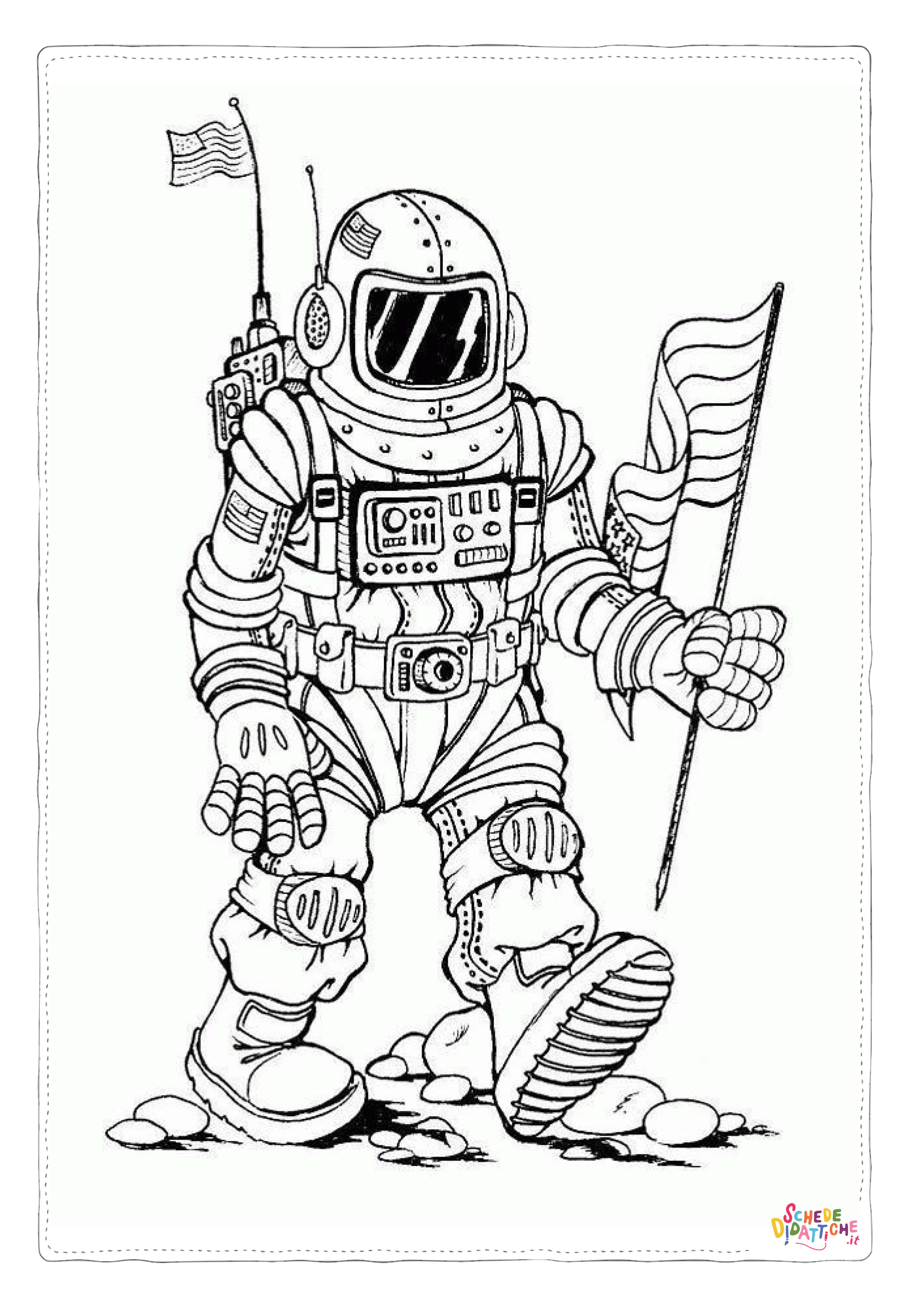 Disegno "Disegno di astronauta da stampare e colorare 35" Disegno di astronauta da stampare e colorare 35