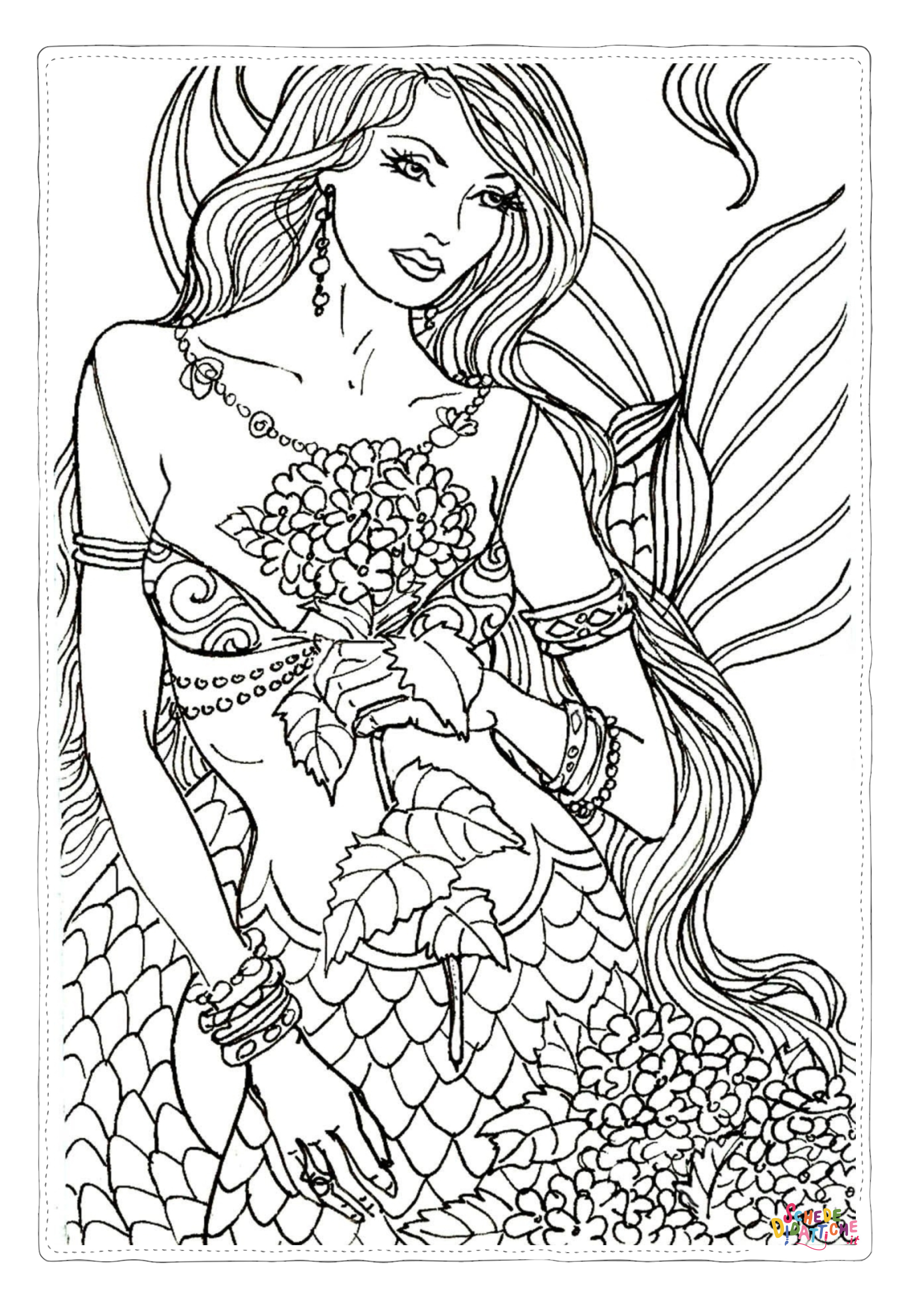 Disegno "Disegno di sirena da stampare e colorare 36" Disegno di sirena da stampare e colorare 36
