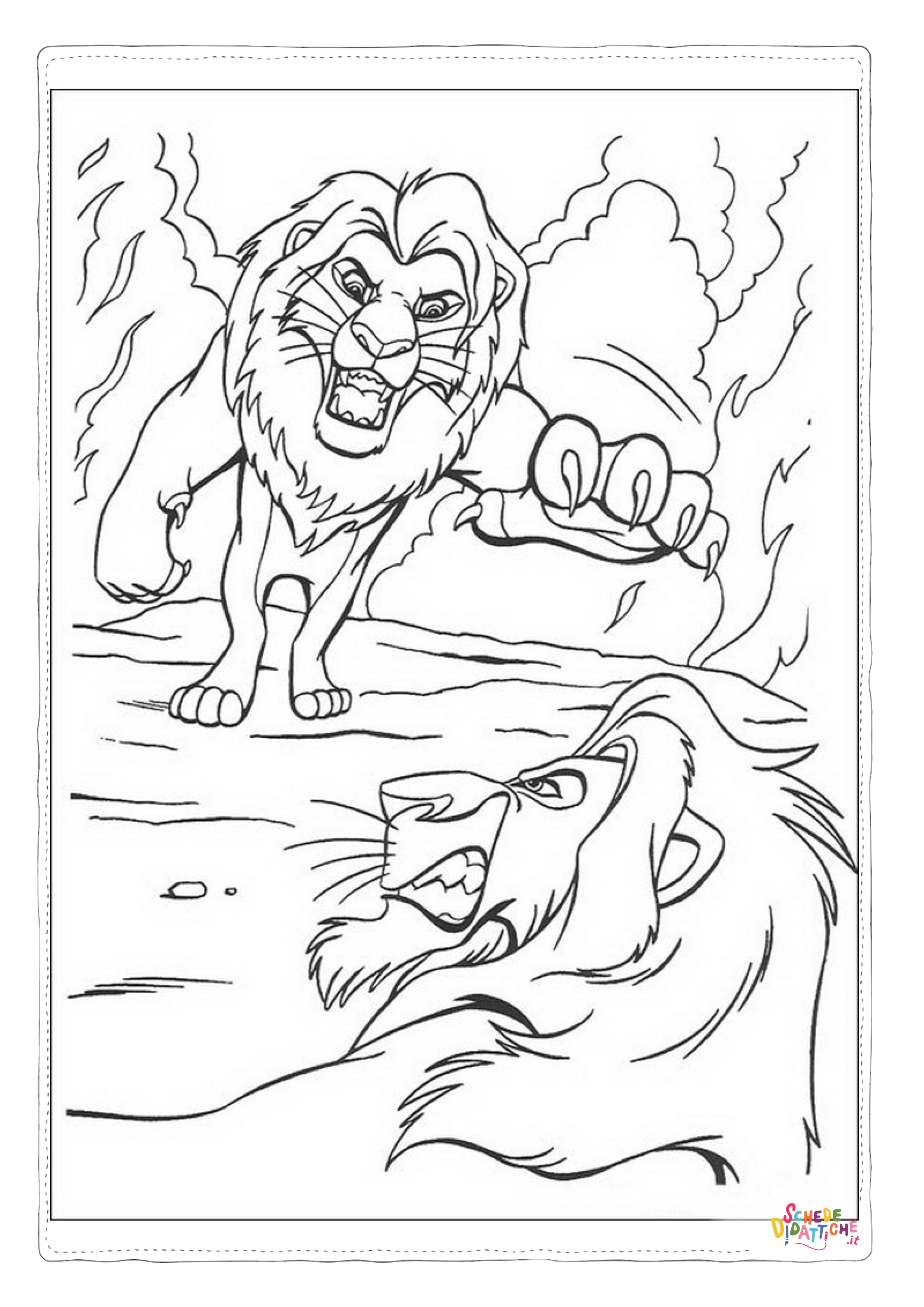 Disegno "Disegno di Re Leone da stampare e colorare 137" Disegno di Re Leone da stampare e colorare 137