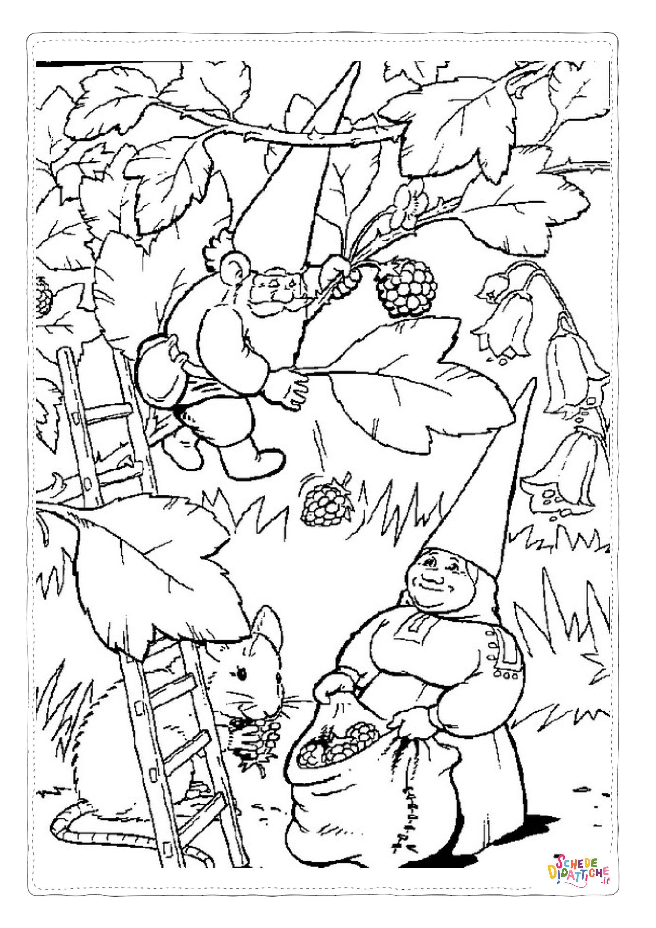 Disegno "Disegno di gnomo e folletto da stampare e colorare 21" Disegno di gnomo e folletto da stampare e colorare 21