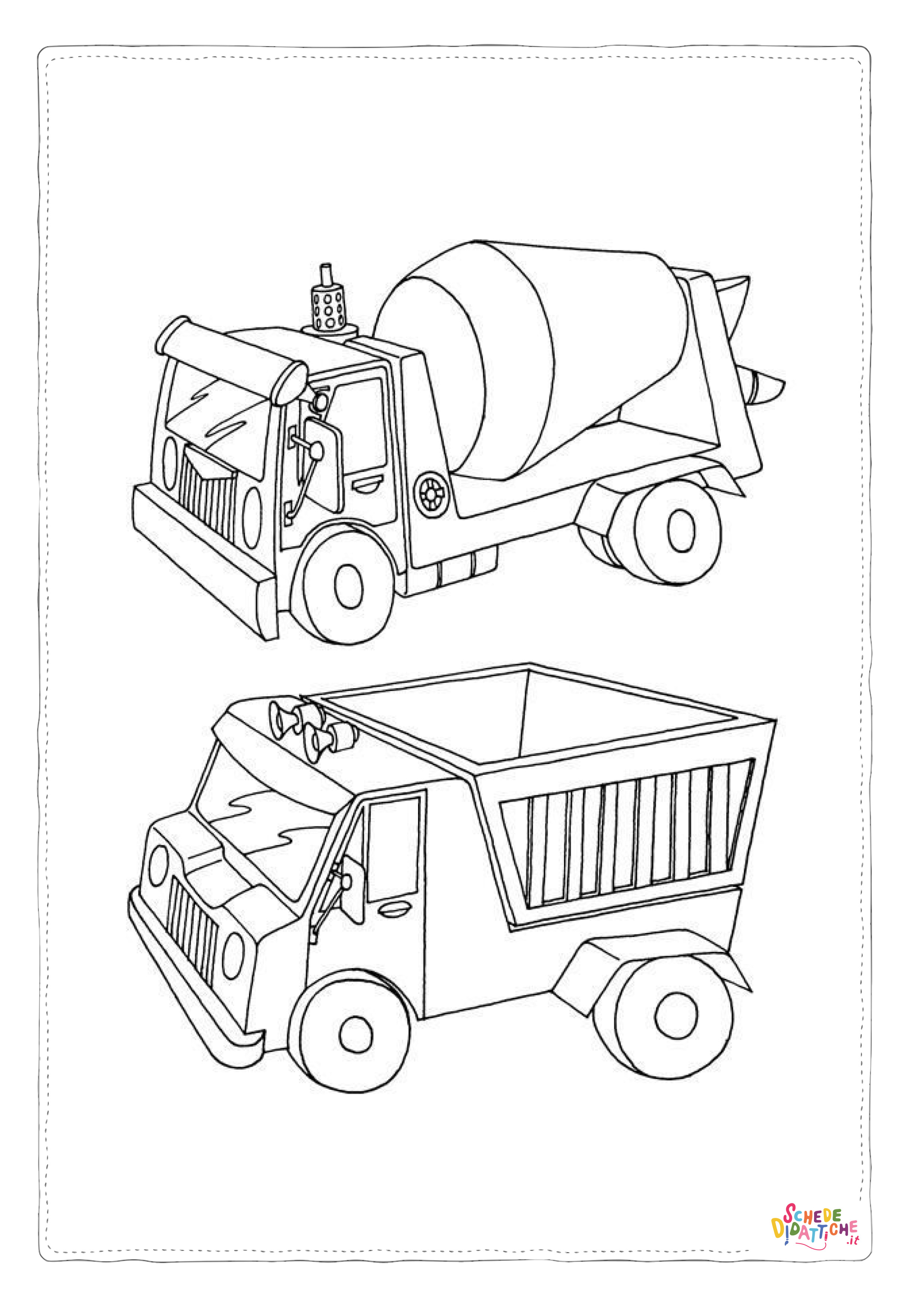 Disegno di mezzo da lavoro da stampare e colorare 111