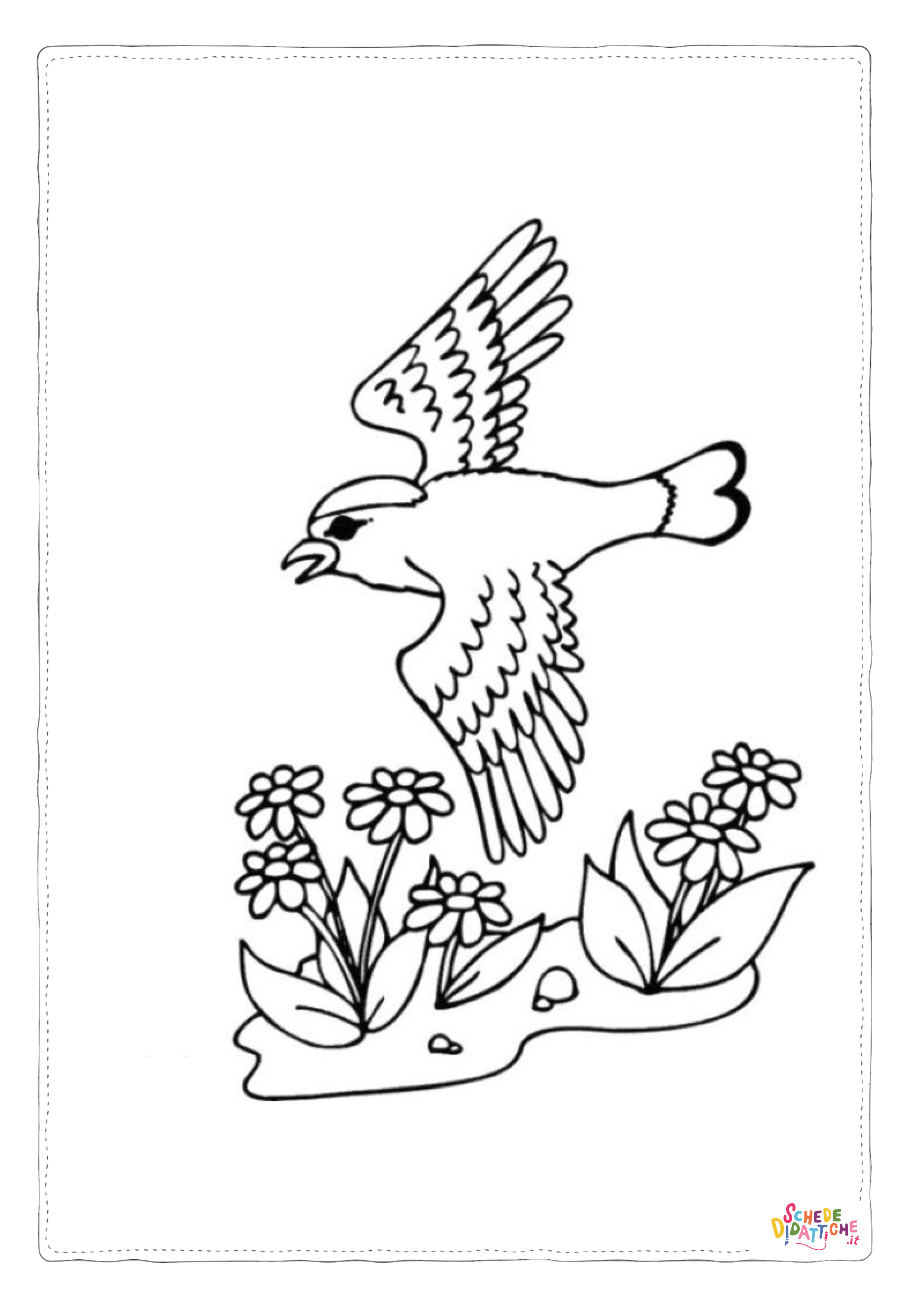 Disegno "Disegno di uccello da stampare e colorare 107" Disegno di uccello da stampare e colorare 107