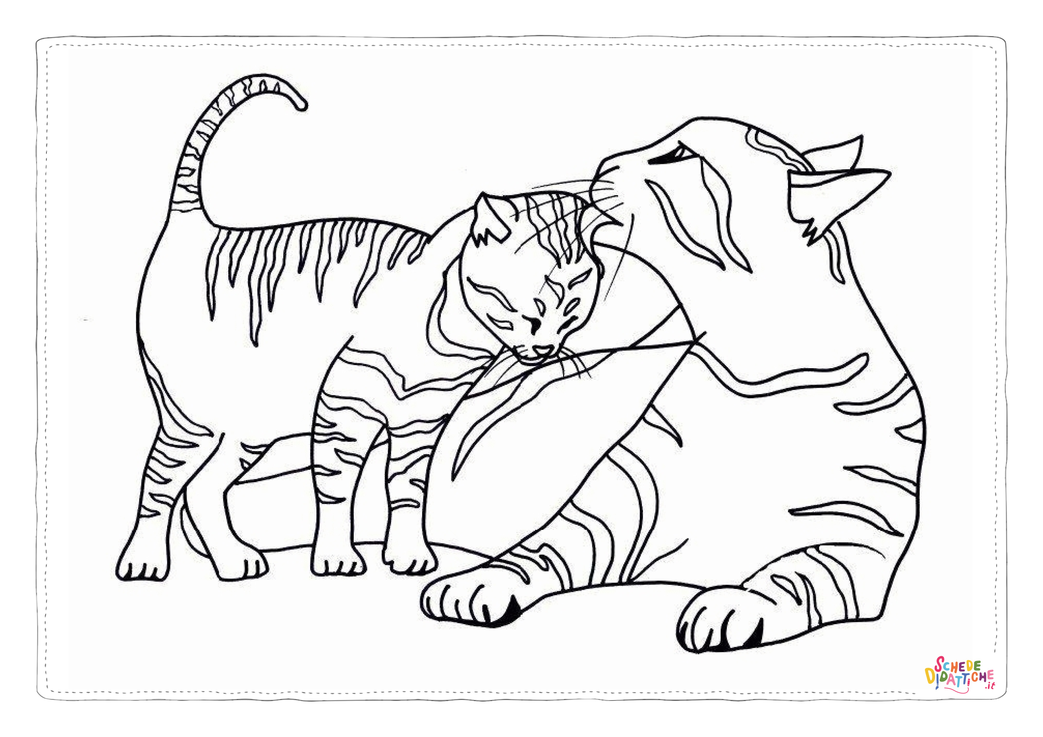 Disegno "Disegno di gatto da stampare e colorare 253" Disegno di gatto da stampare e colorare 253
