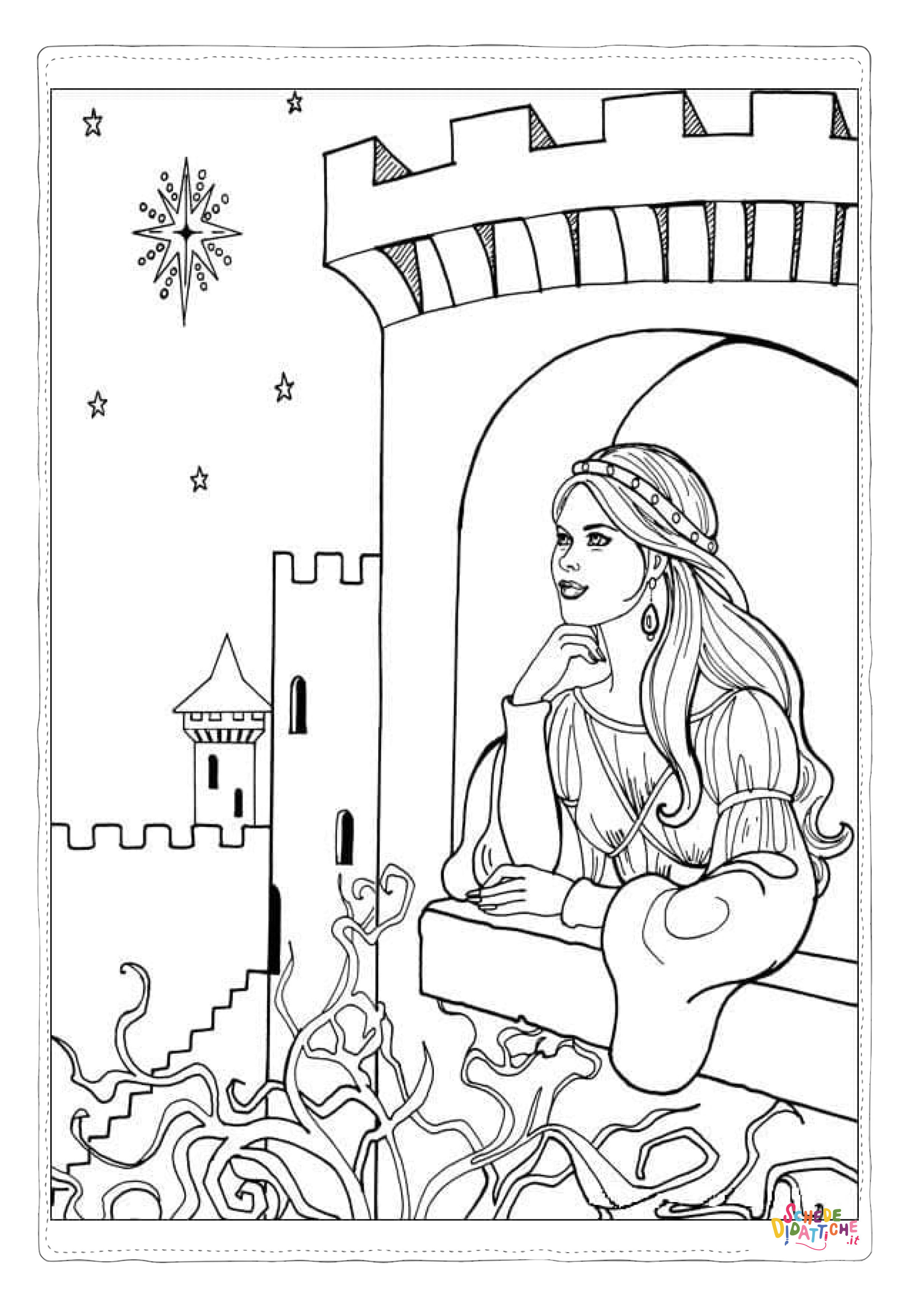 Disegno "Disegno di castello da stampare e colorare 117" Disegno di castello da stampare e colorare 117