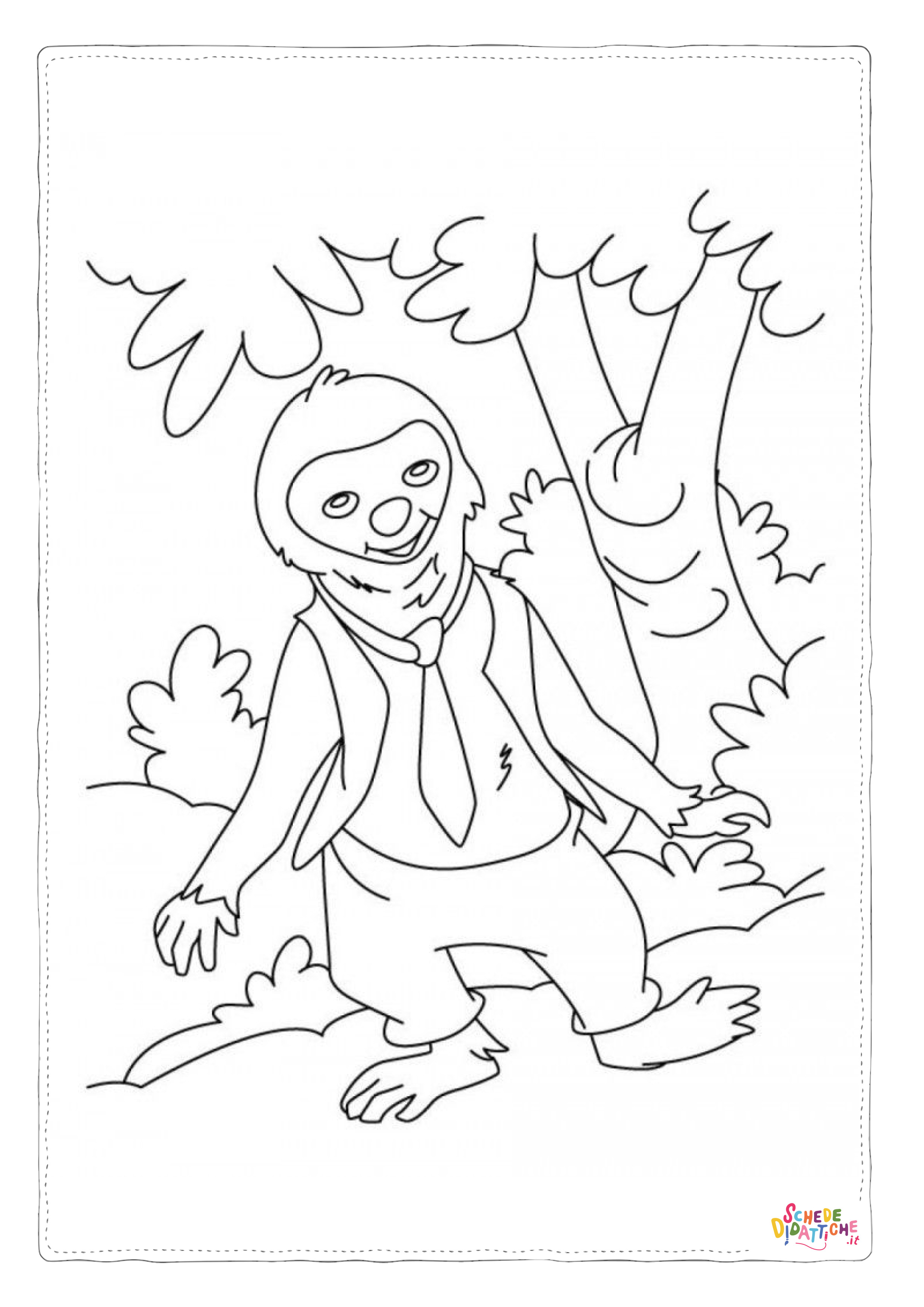 Disegno "Disegno di bradipo da stampare e colorare 2" Disegno di bradipo da stampare e colorare 2
