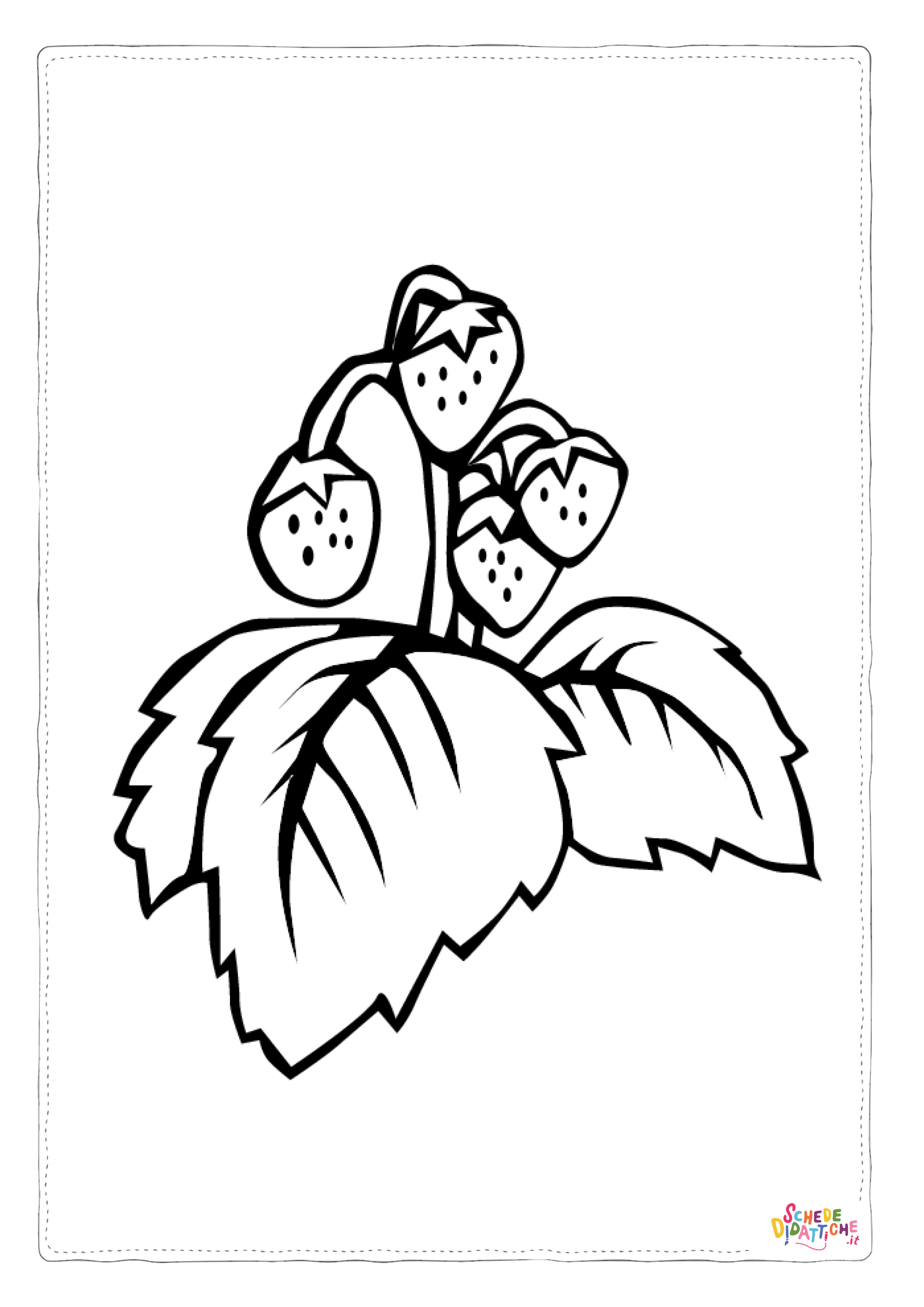 Disegno "Disegno di fragola da stampare e colorare 5" Disegno di fragola da stampare e colorare 5