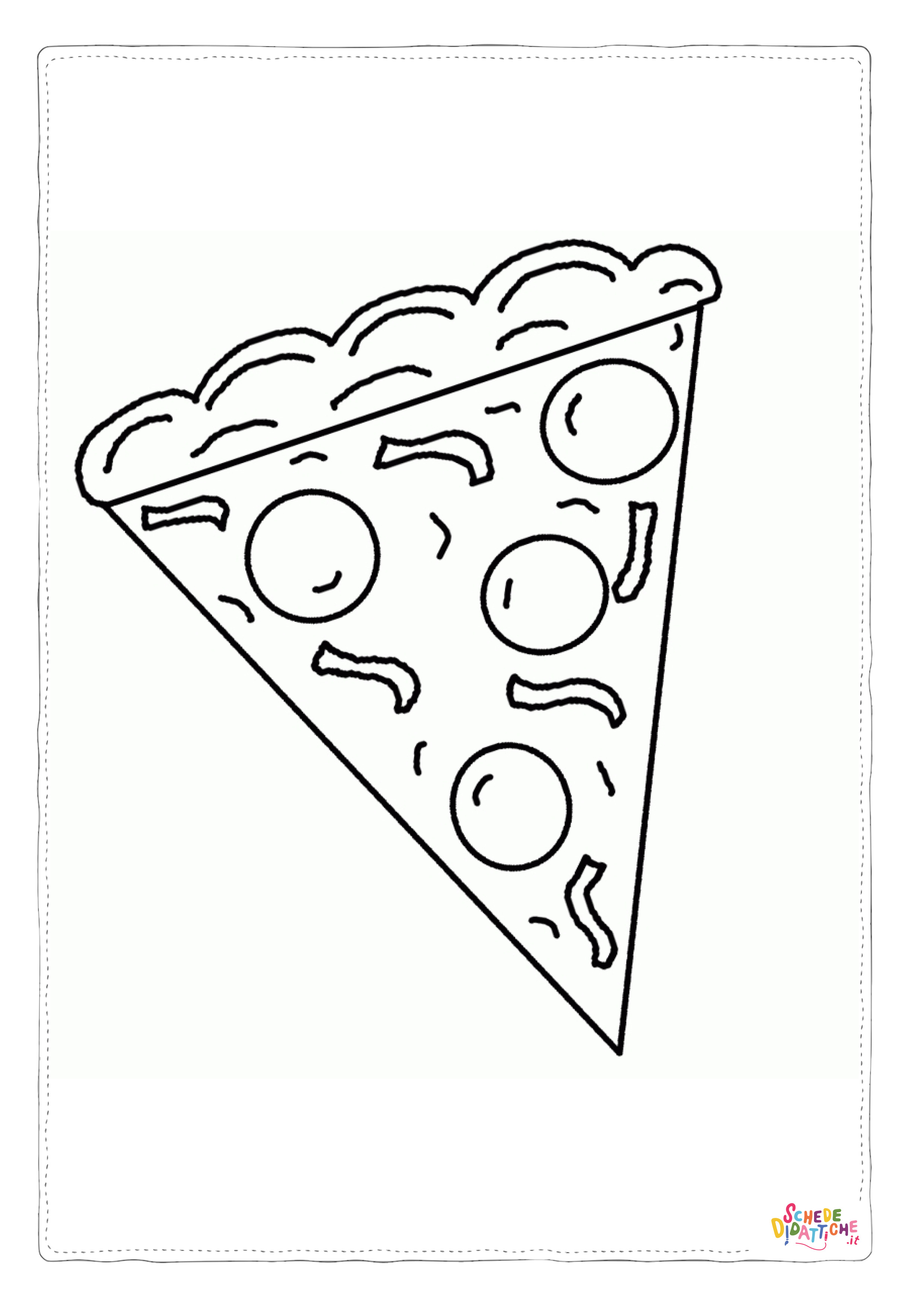 Disegno "Disegno di pizza da stampare e colorare 2" Disegno di pizza da stampare e colorare 2