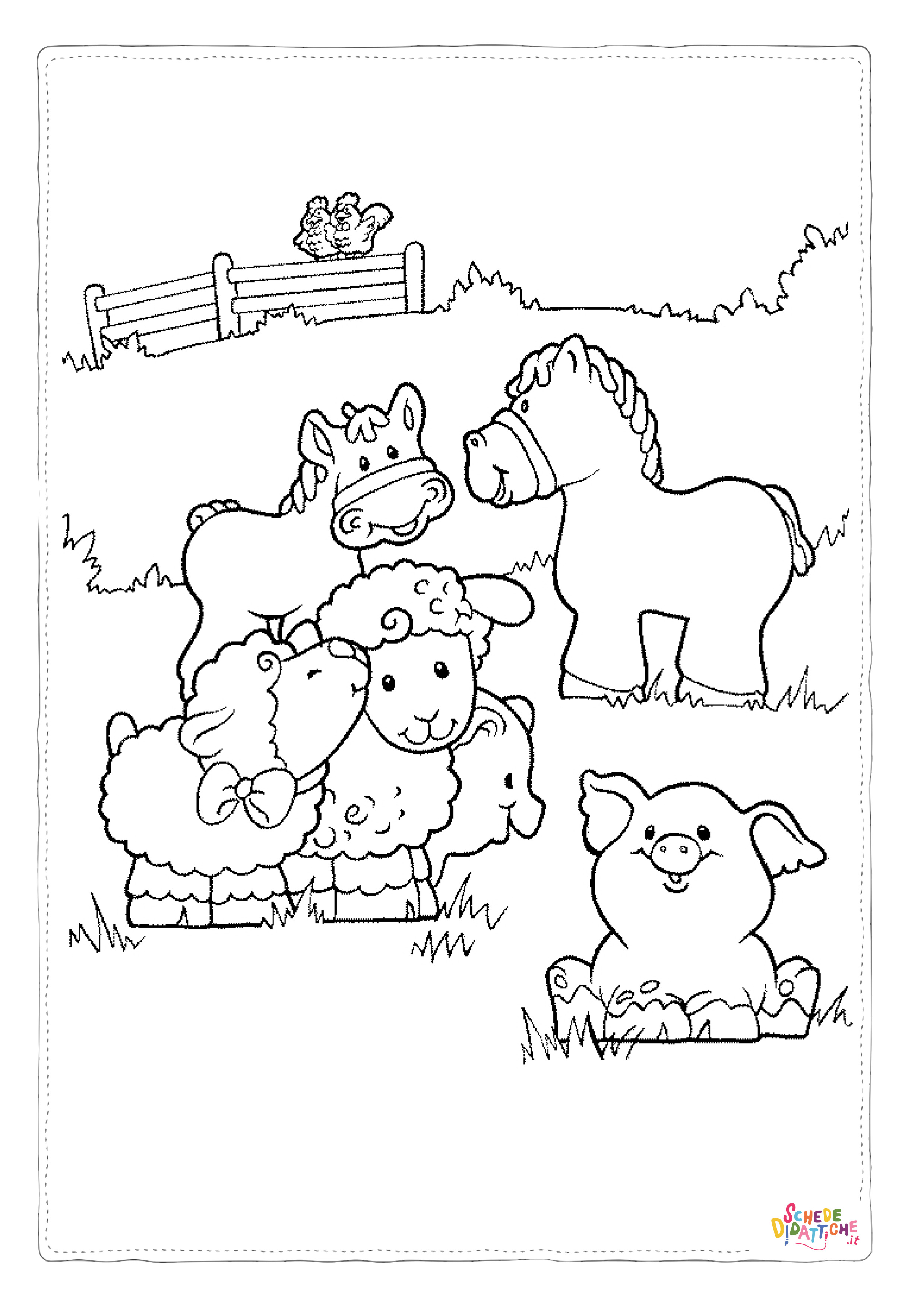 Disegno di pecora da stampare e colorare 3