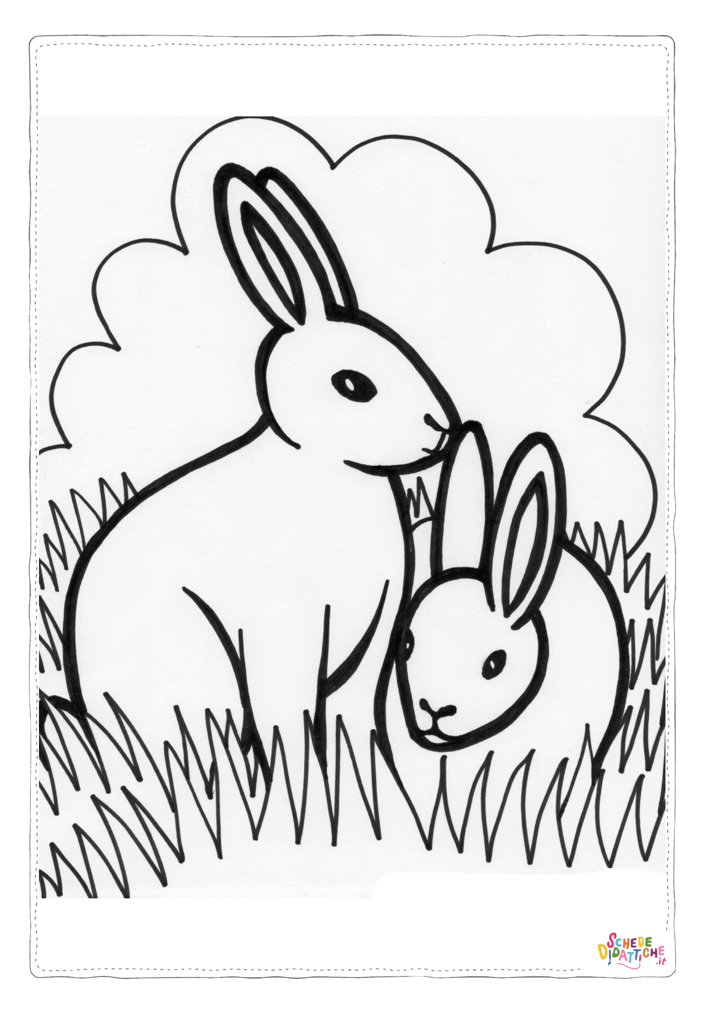 Disegno "Disegno di coniglio da stampare e colorare 174" Disegno di coniglio da stampare e colorare 174